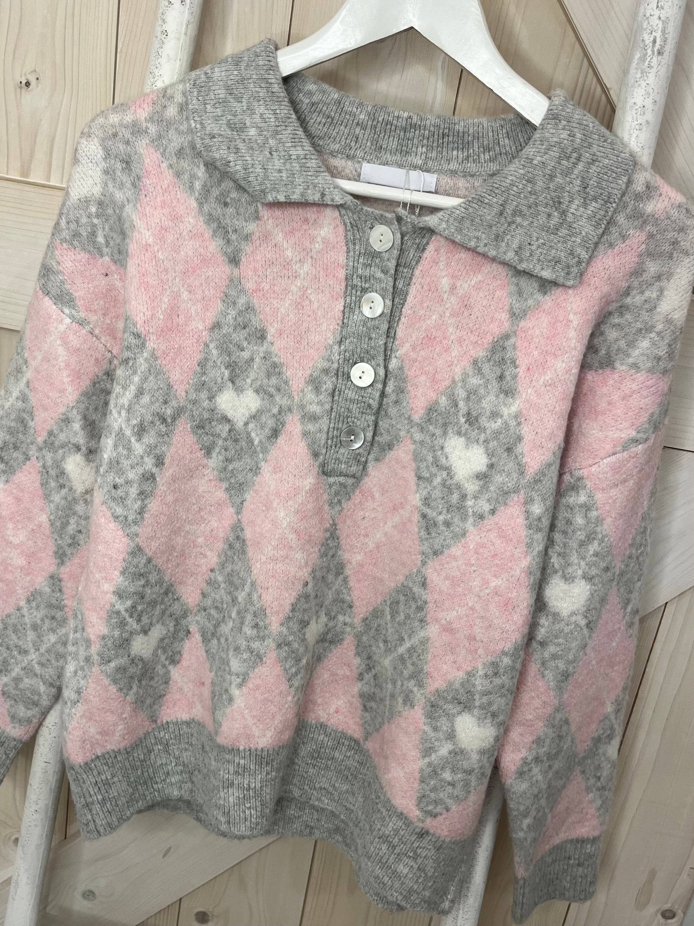Agatha Argyle Polo Knit