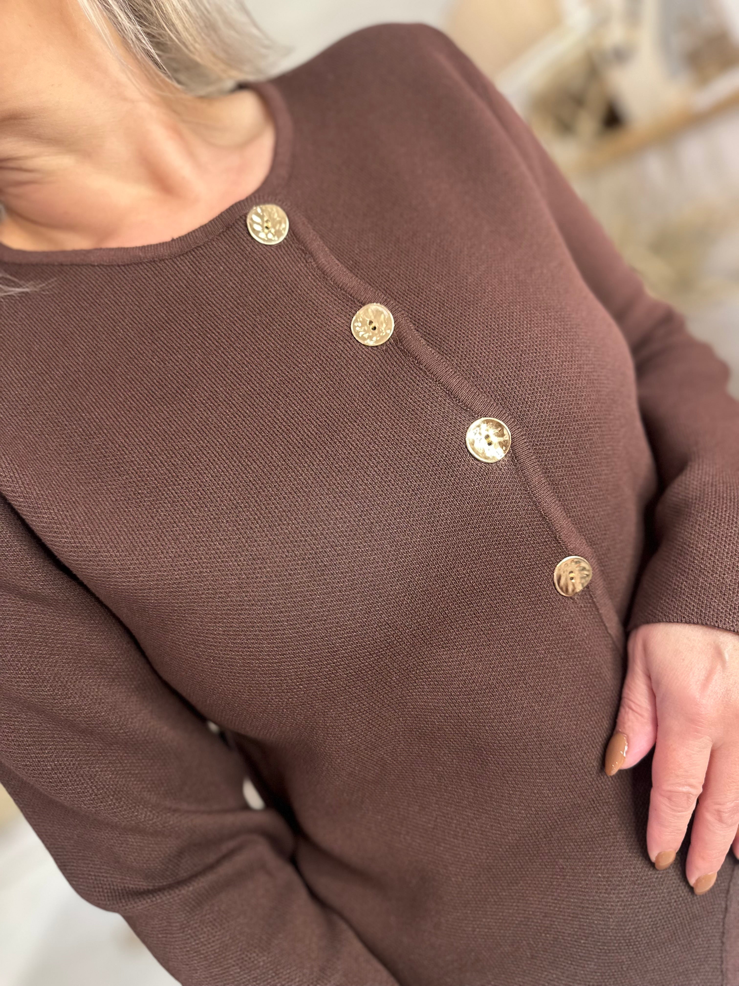 Tate Gold Button Cardigan