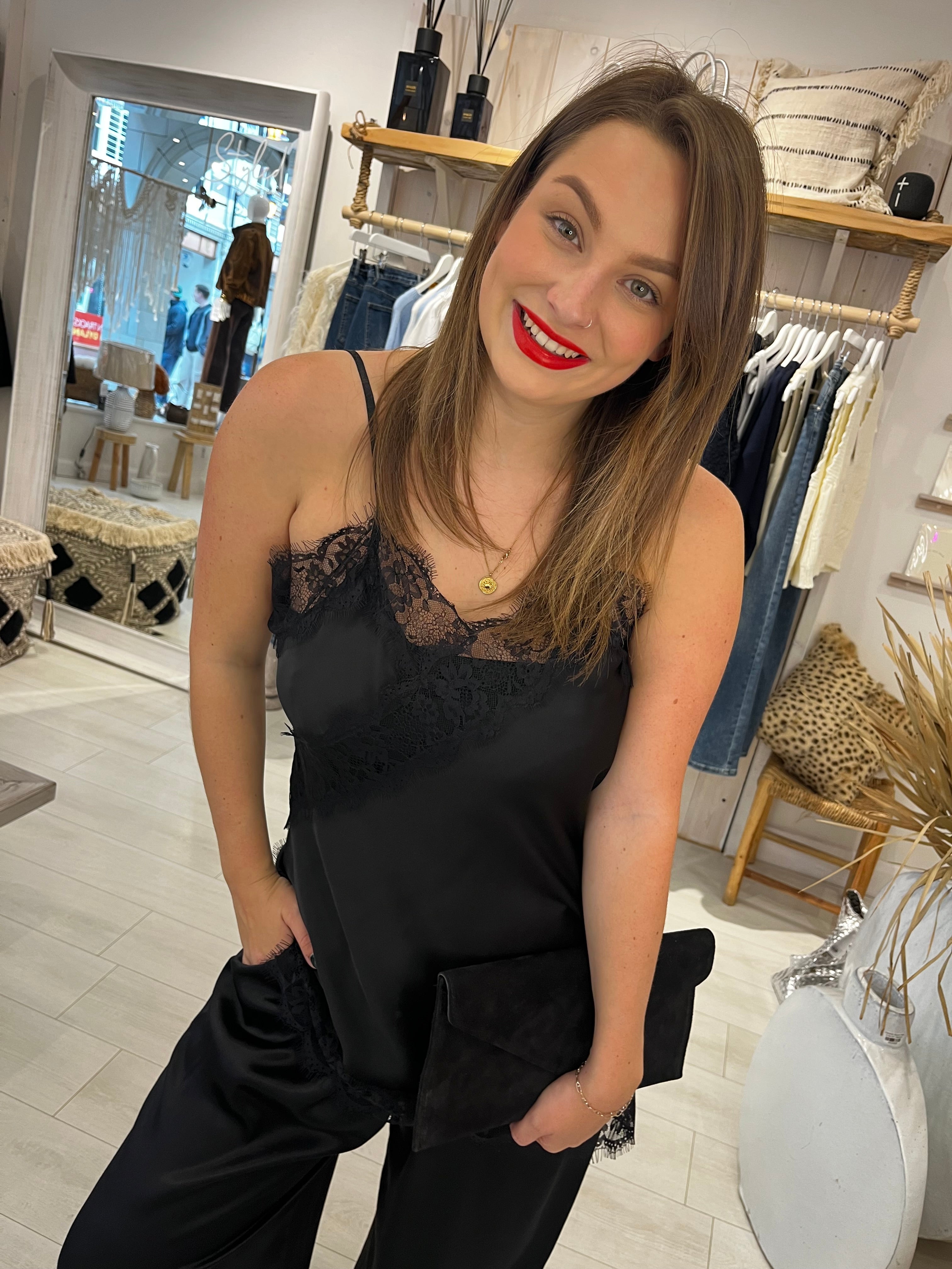 Serene Satin Lace Cami