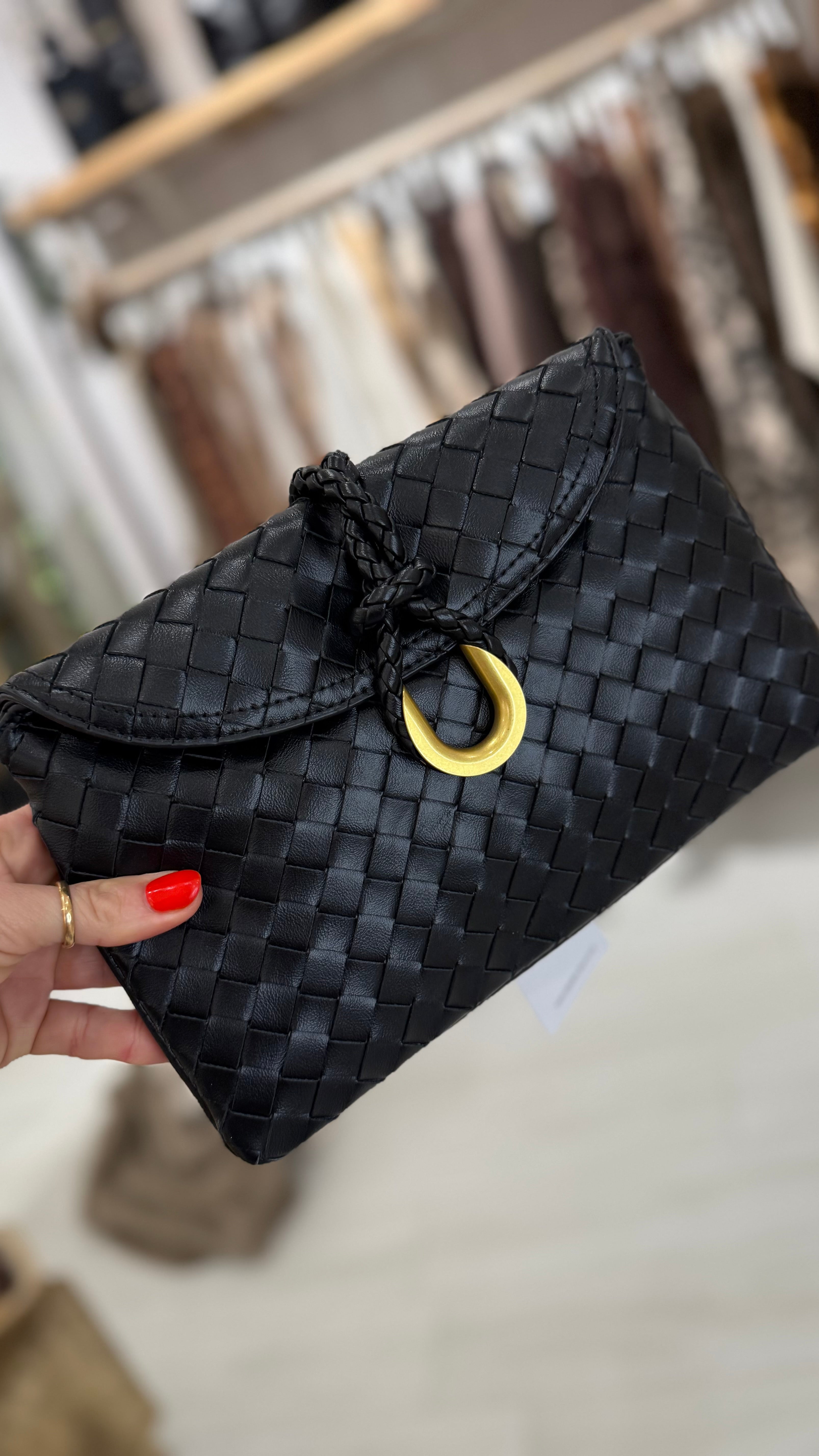 Boti Woven Buckle Clutch