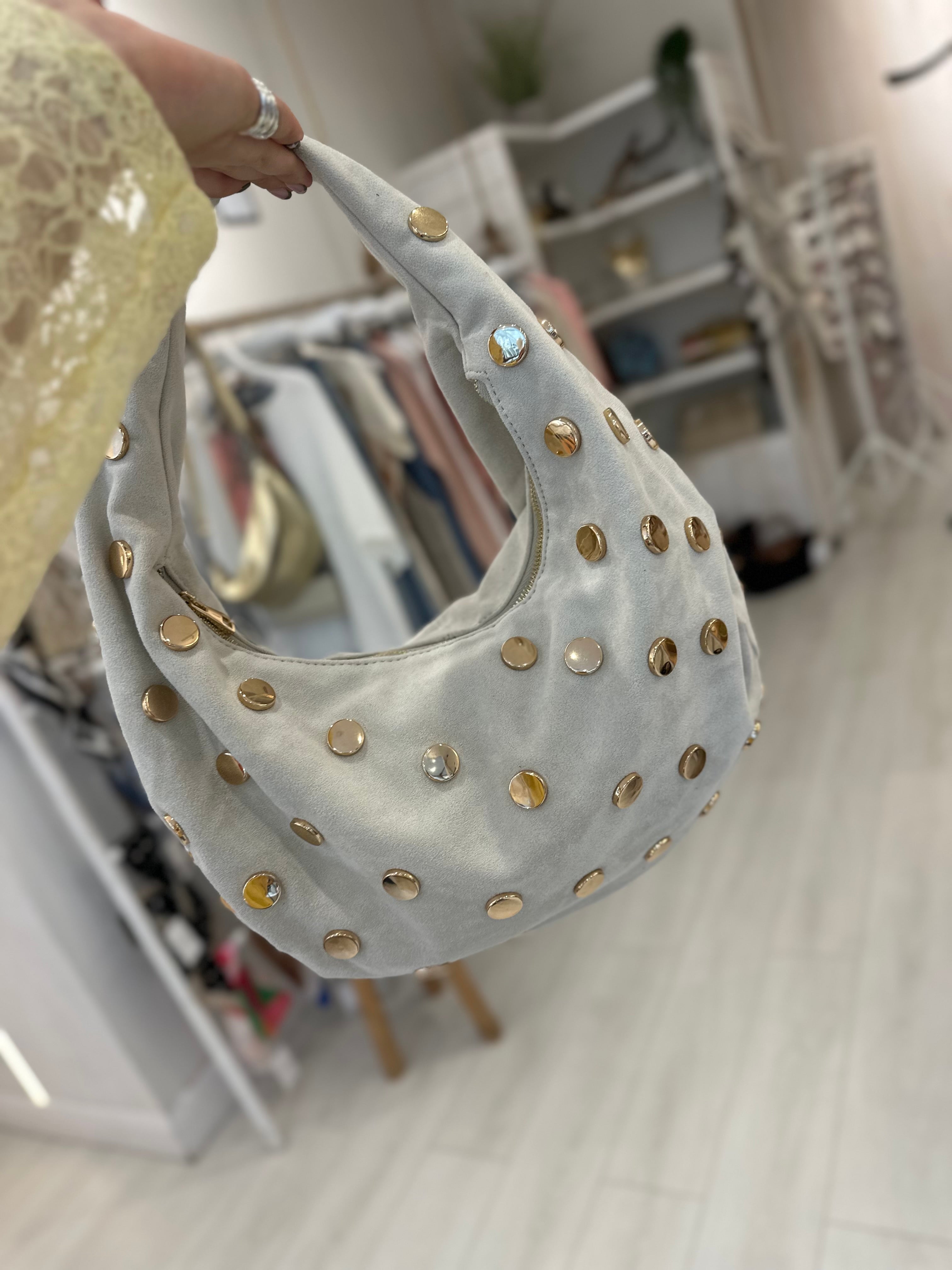 Riya Studded Slouch Bag