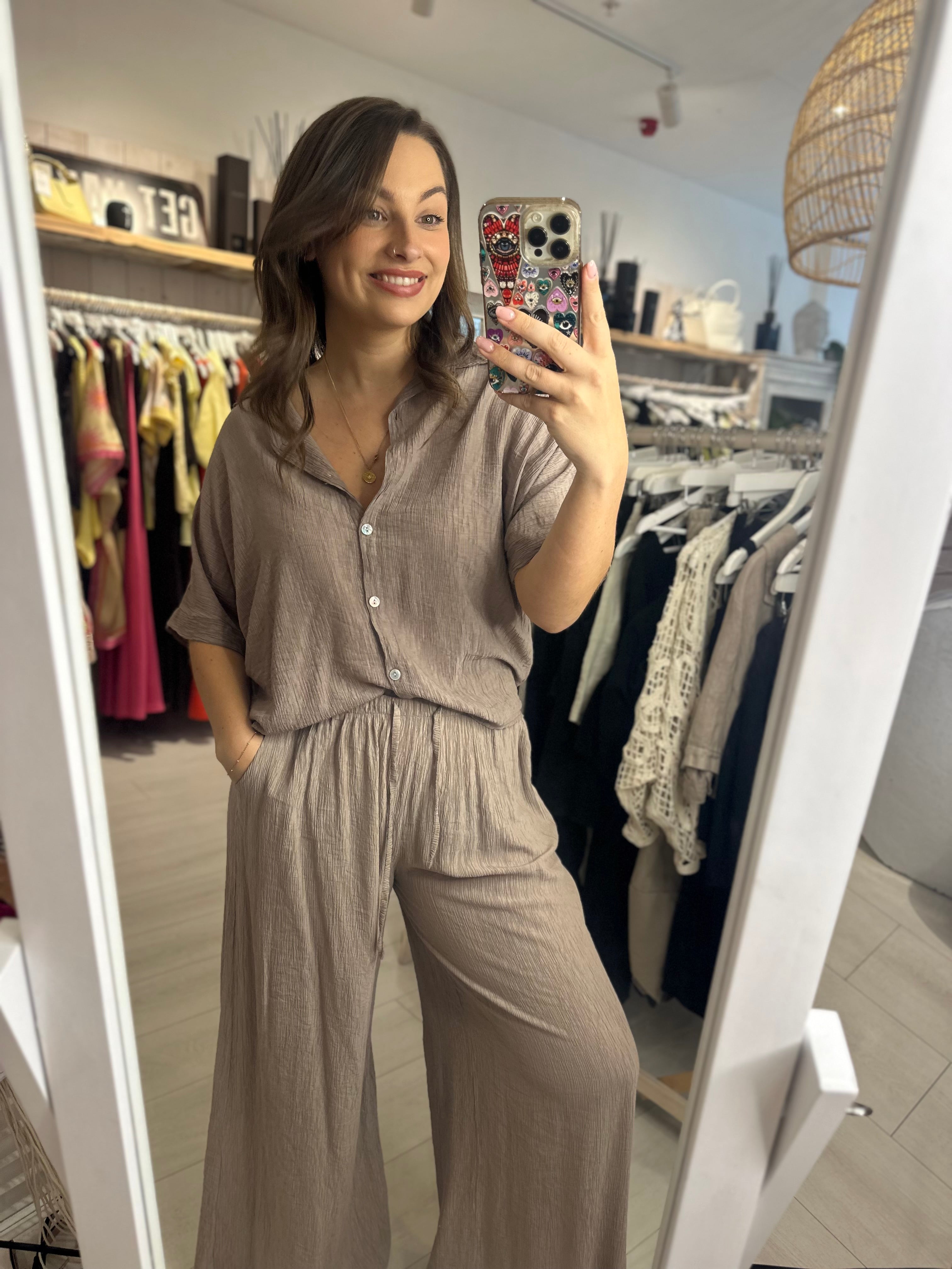 Andrea Crinkled Trousers