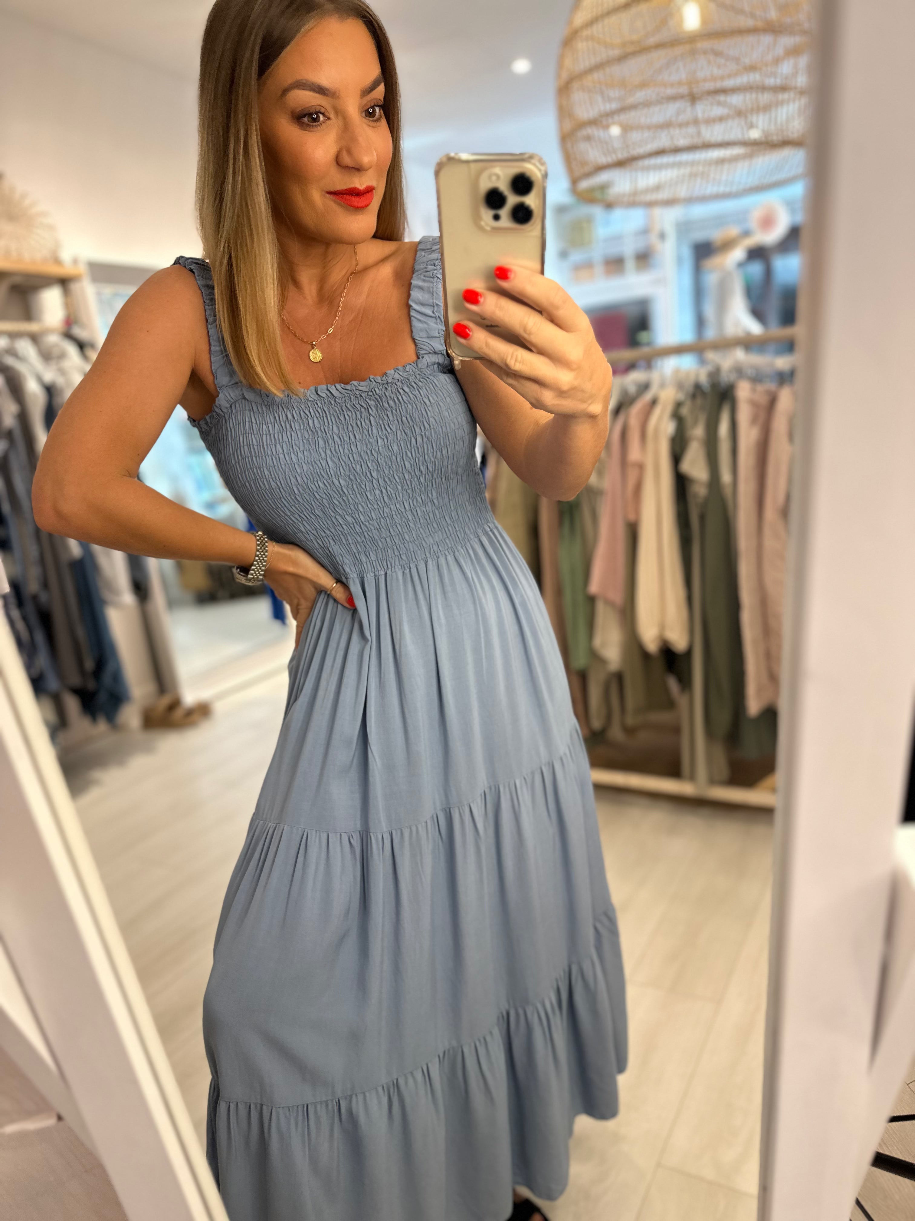 Riva frill sun dress 3/4 Length