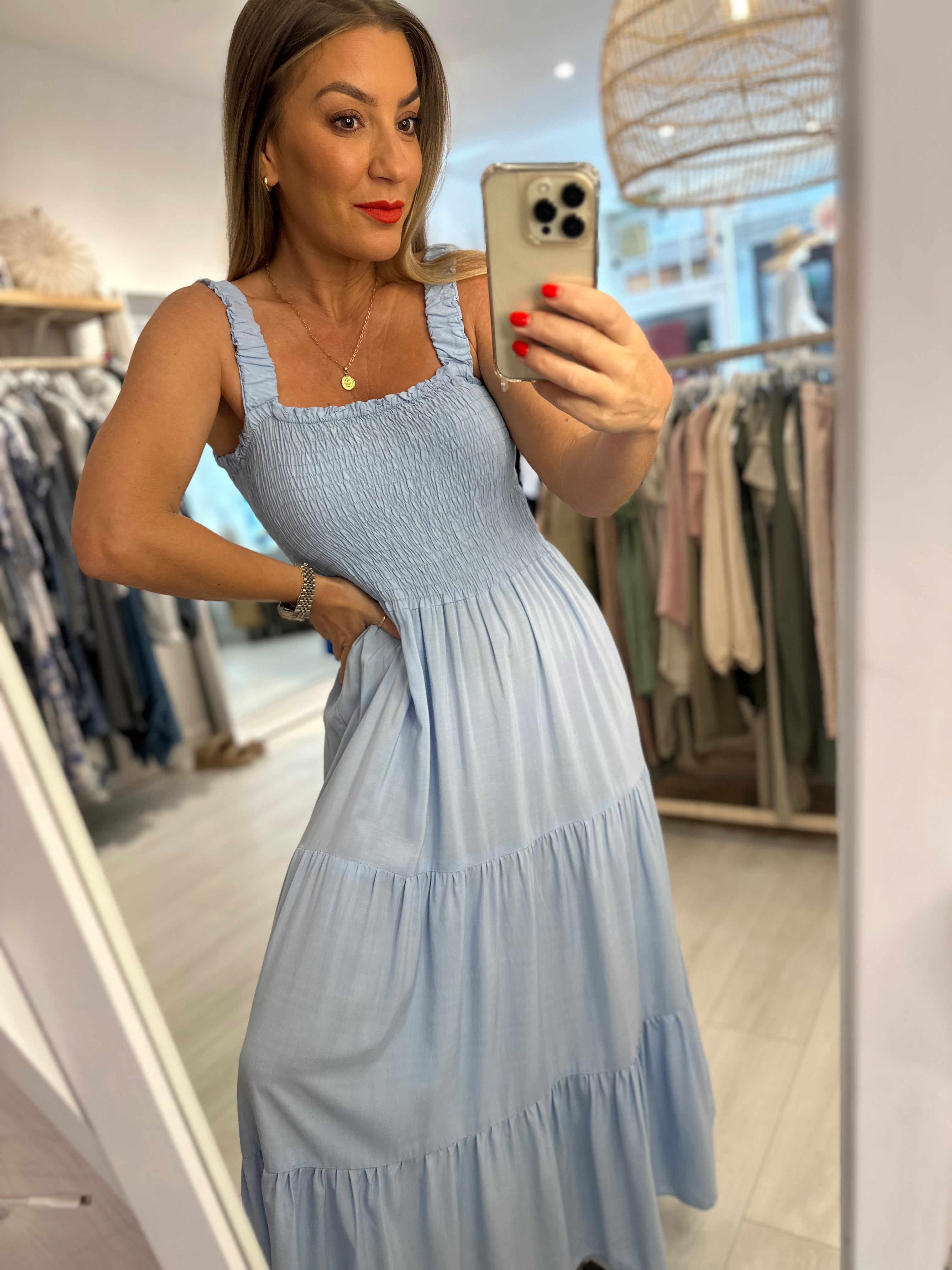Riva frill sun dress 3/4 Length