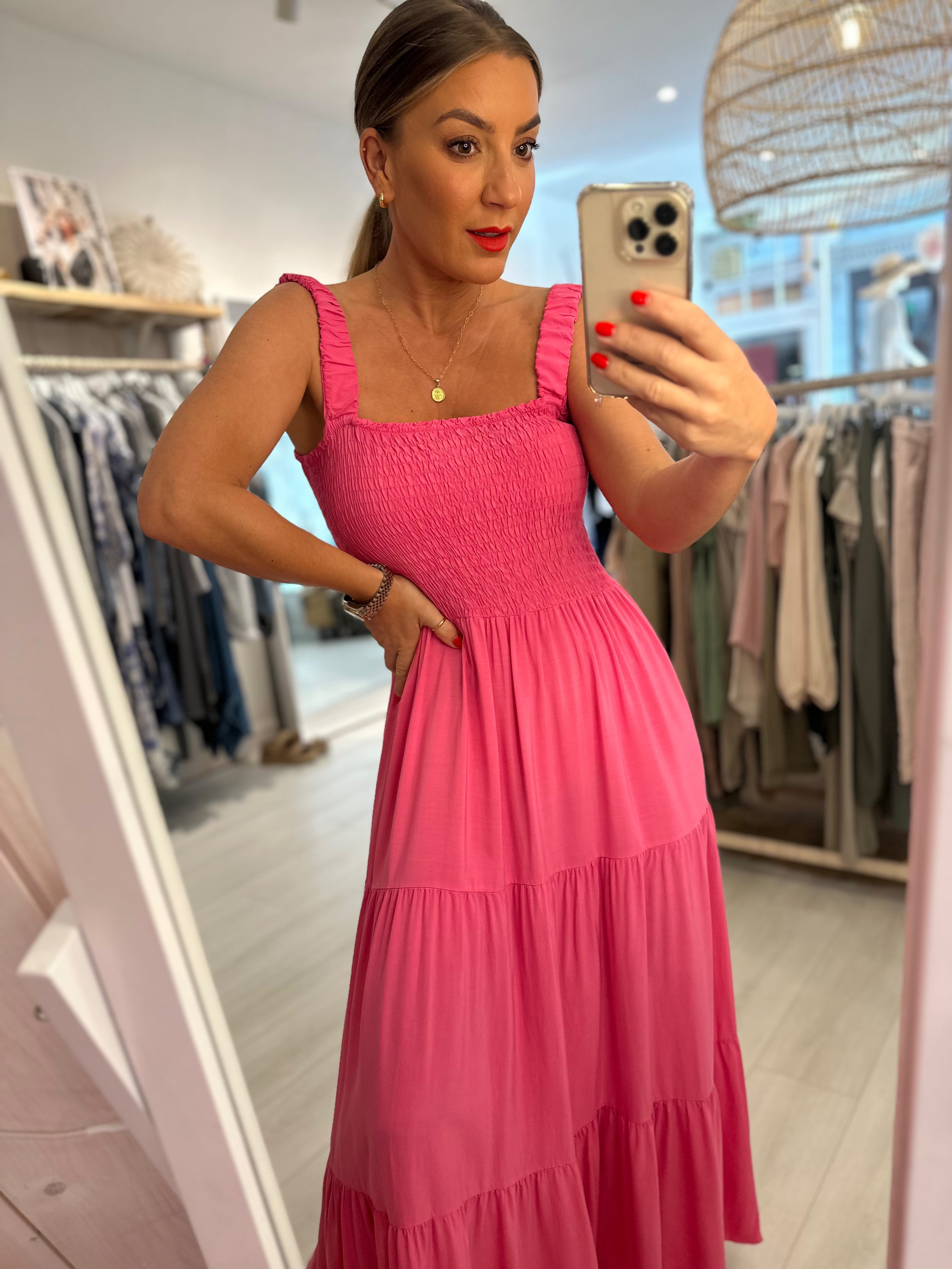 Riva frill sun dress 3/4 Length