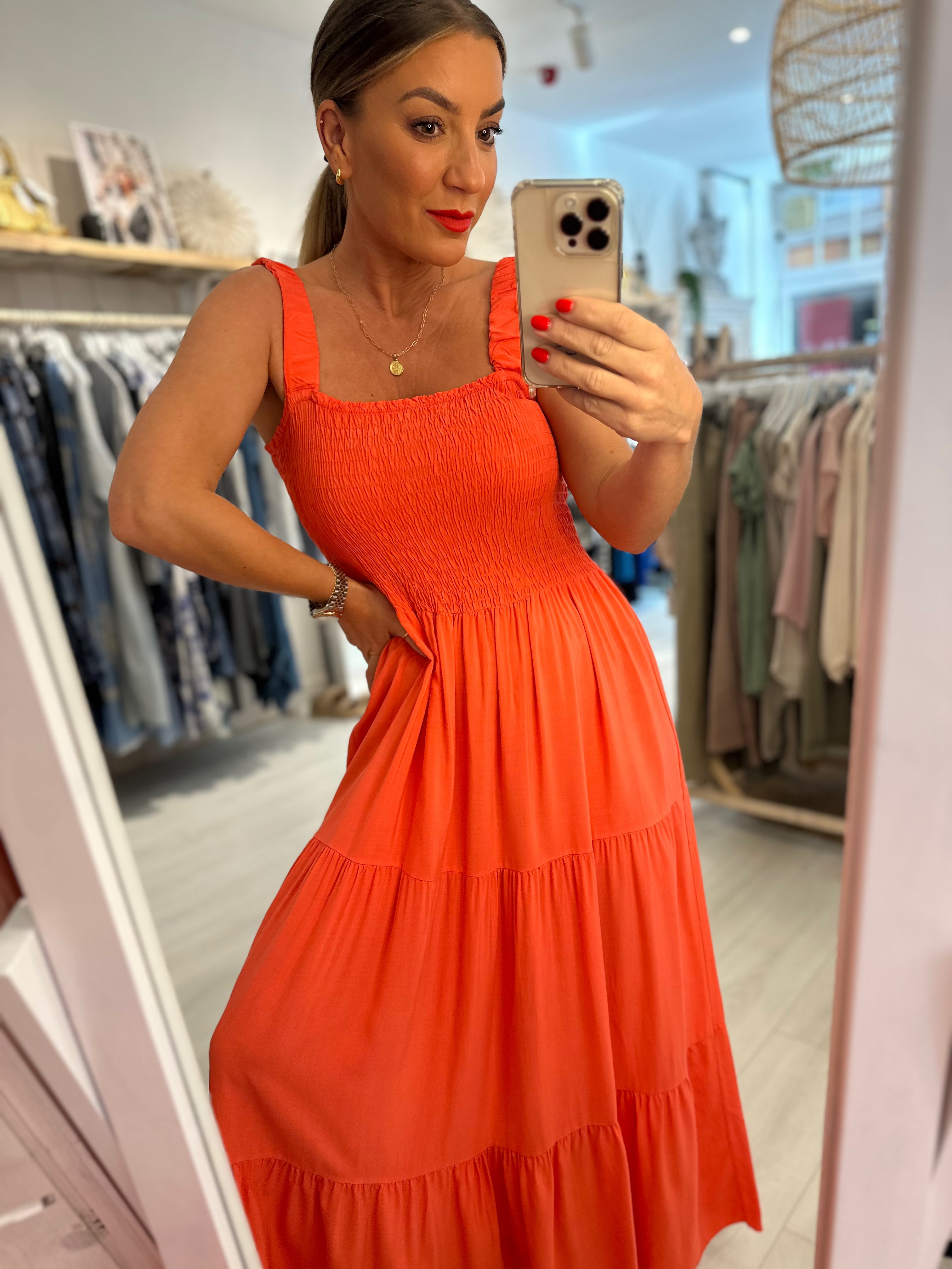 Riva frill sun dress 3/4 Length