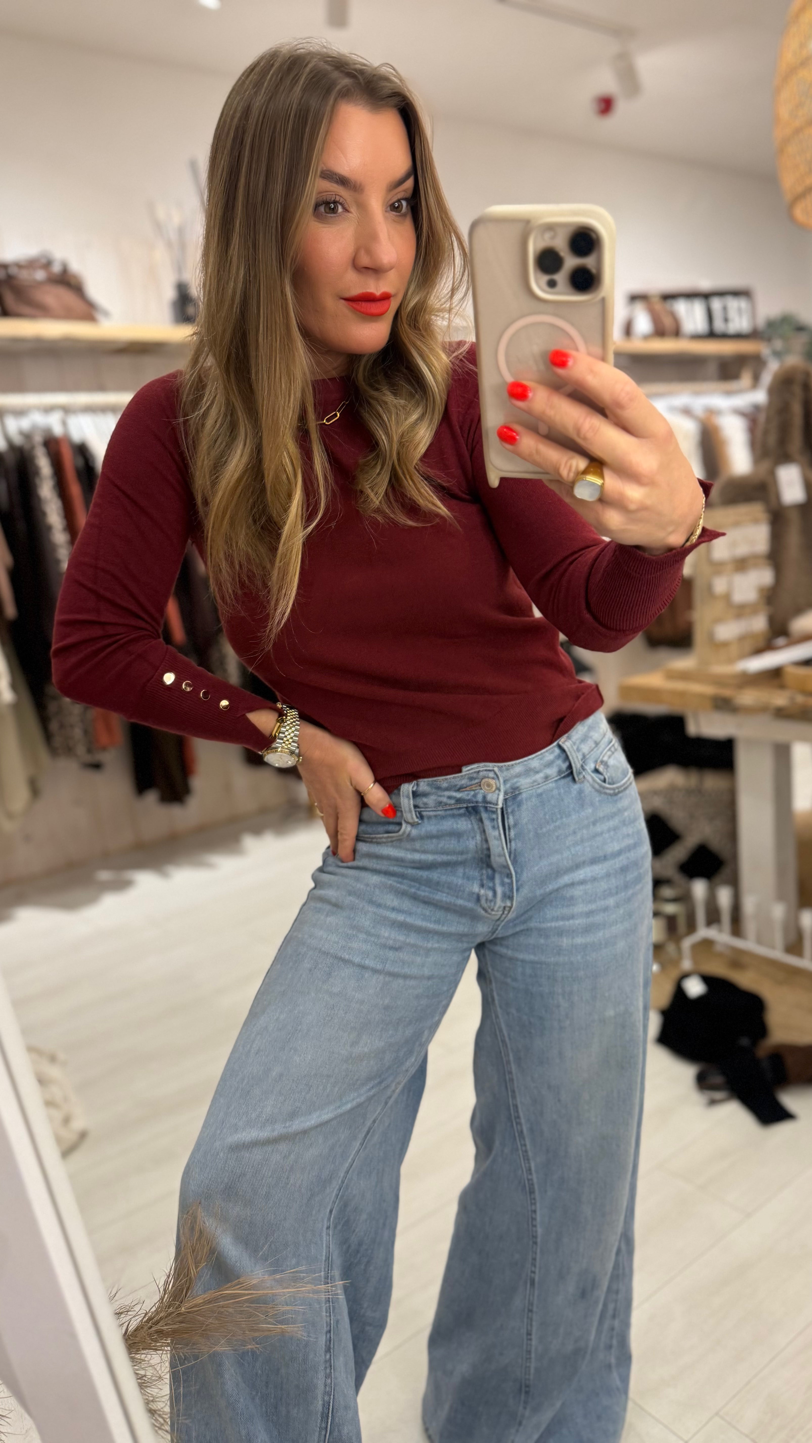 Elsie Gold Button Knit