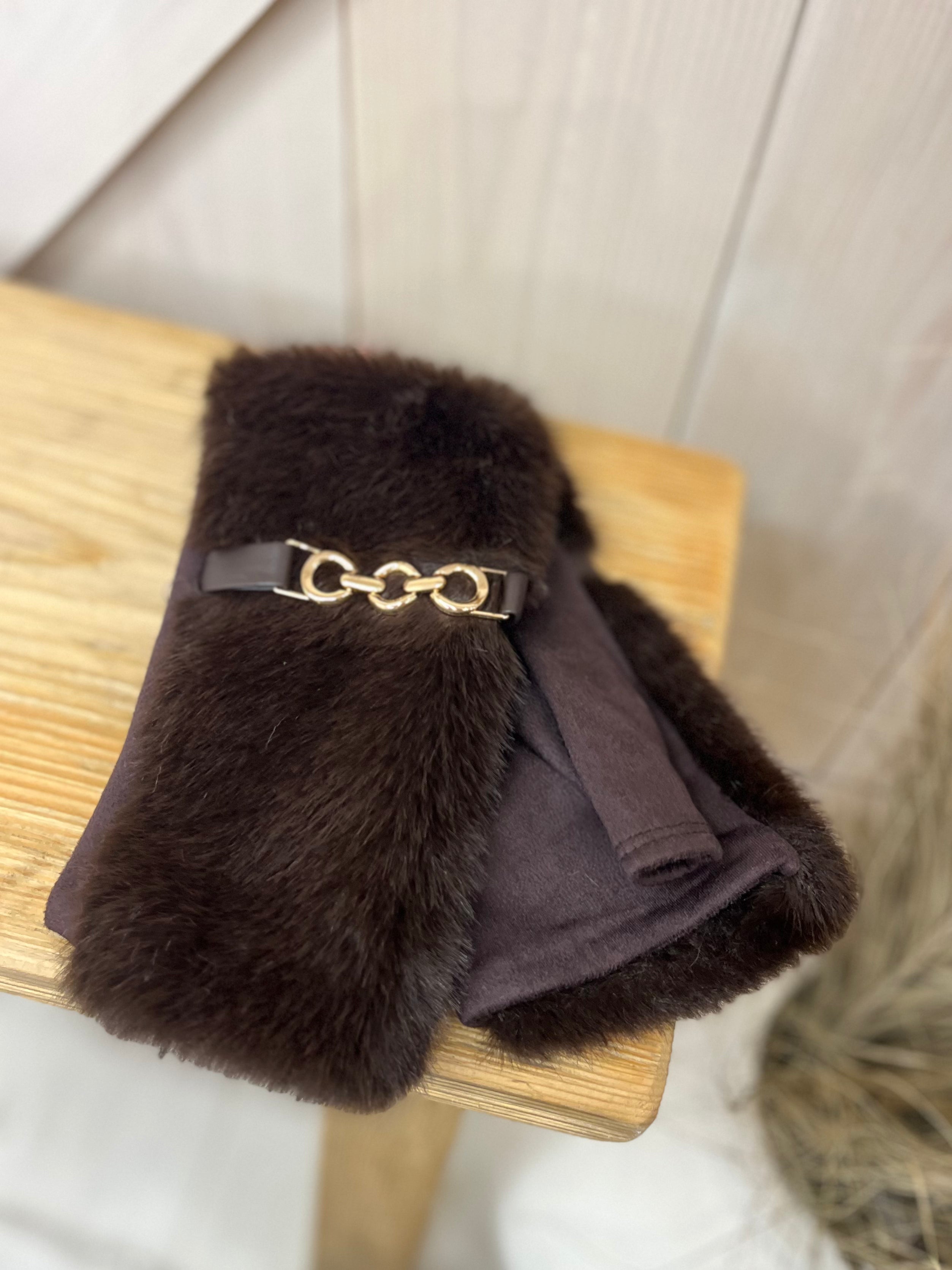 Phoebe Faux Fur Fingerless Mittens