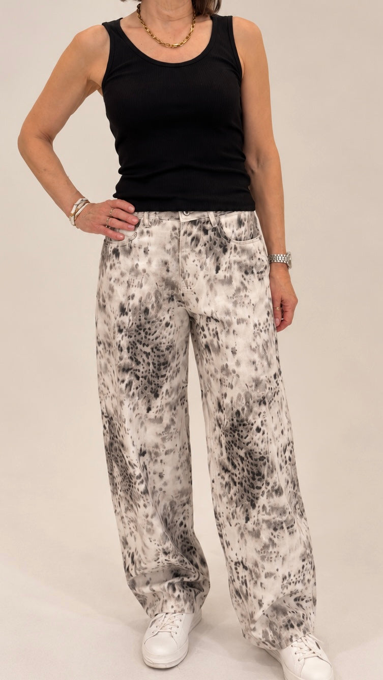 Milly Leopard Balloon Jeans