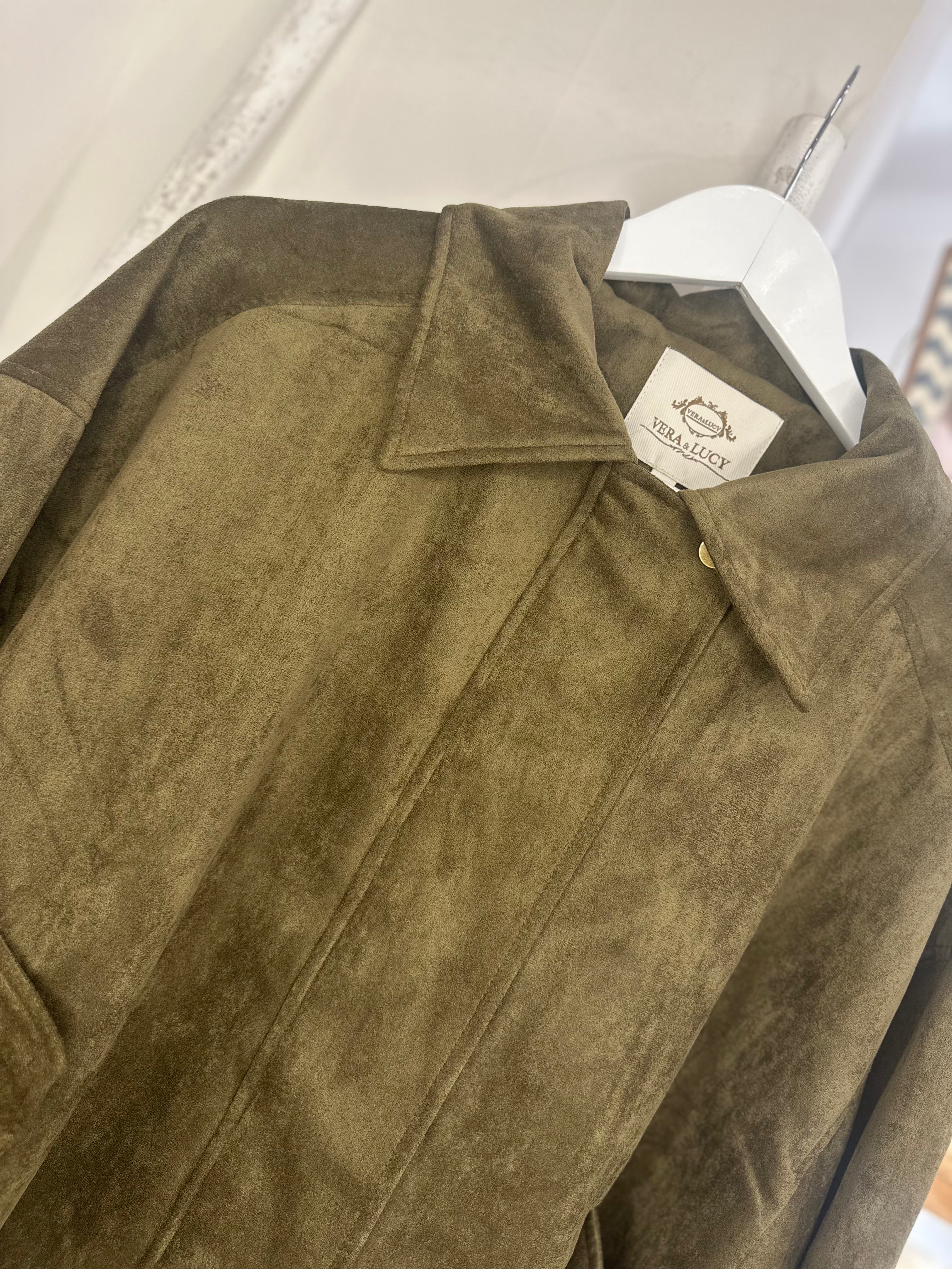 Faux Suede Bomber Jacket