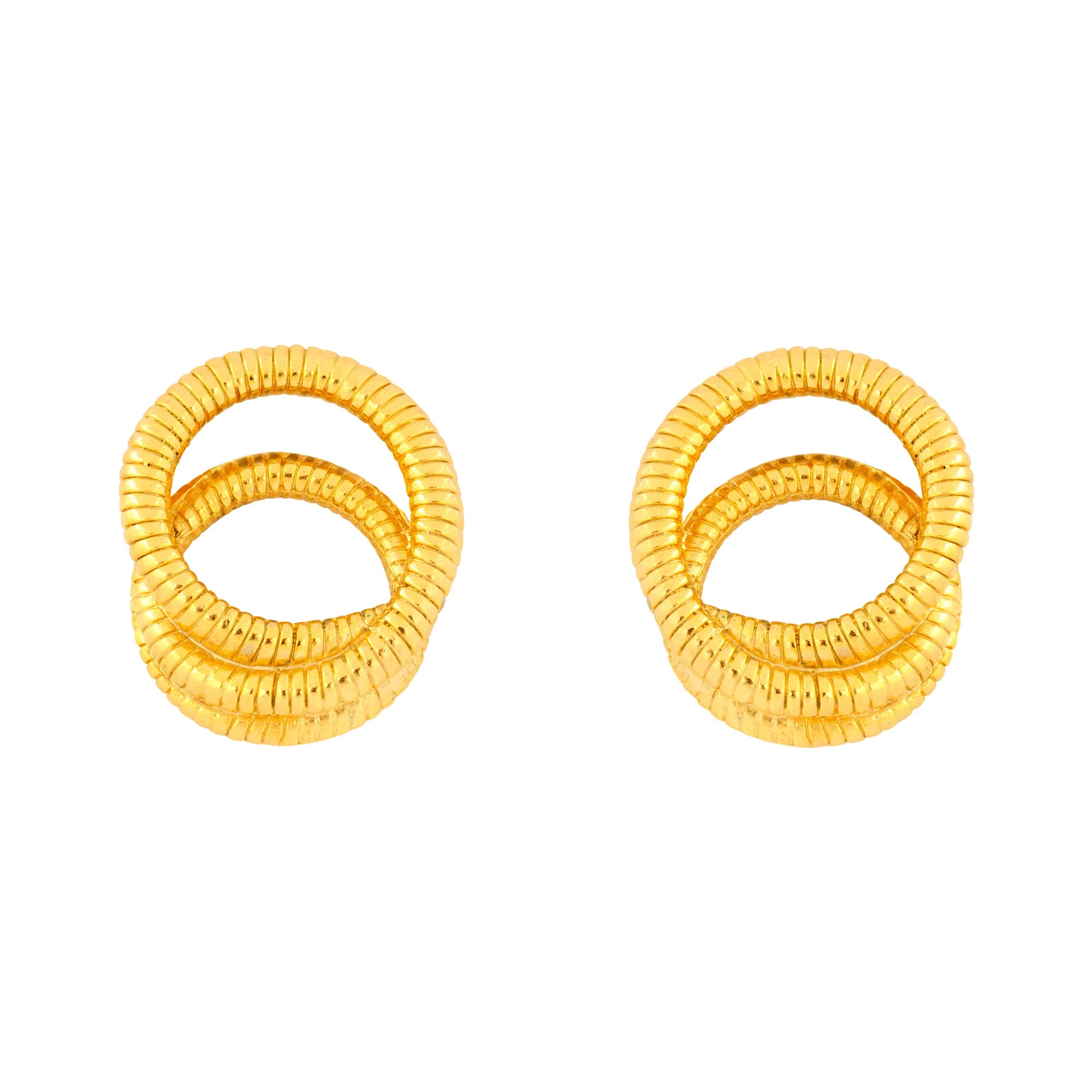 Vintage Gold Circle Clip On Earrings