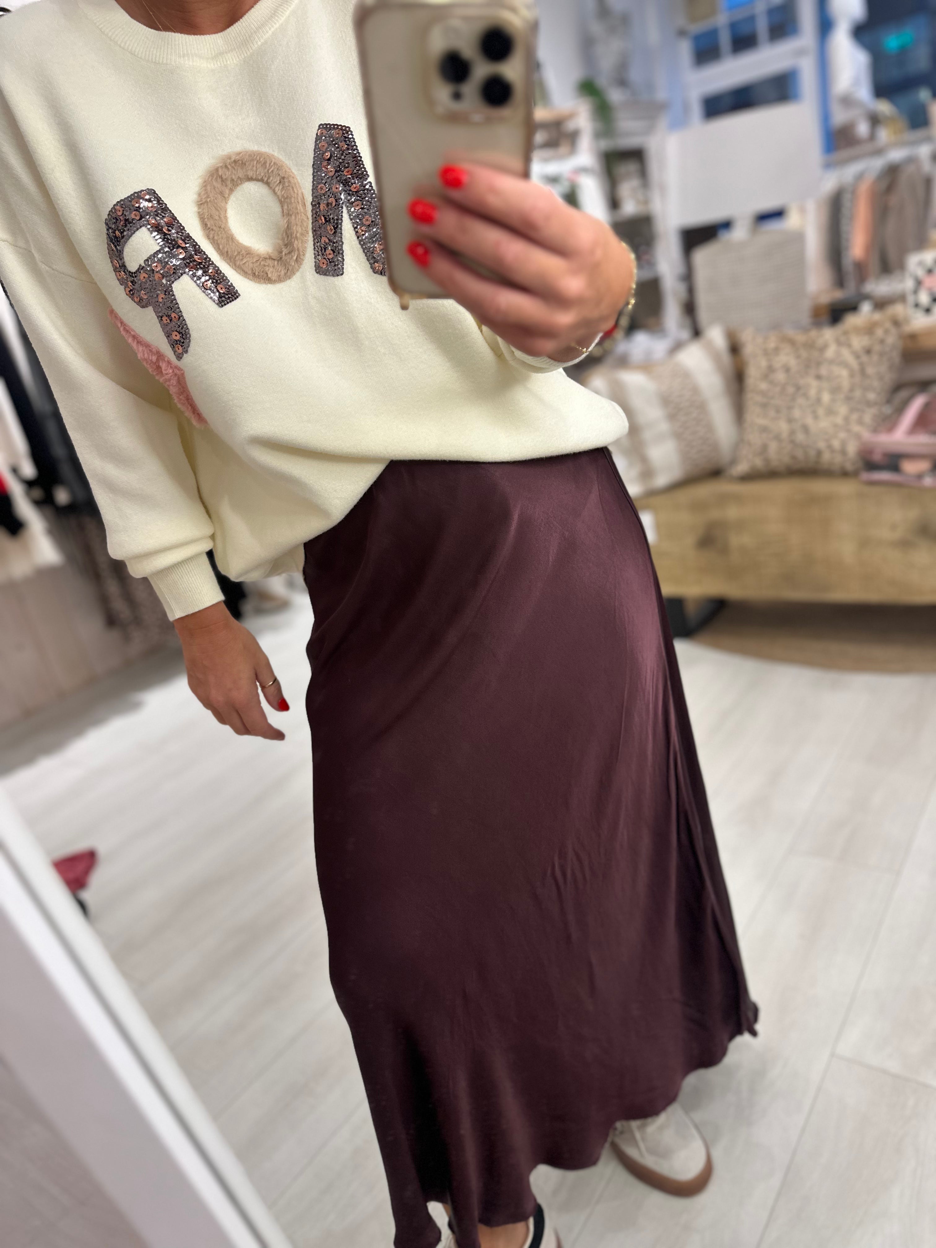 Satin Midi Skirt