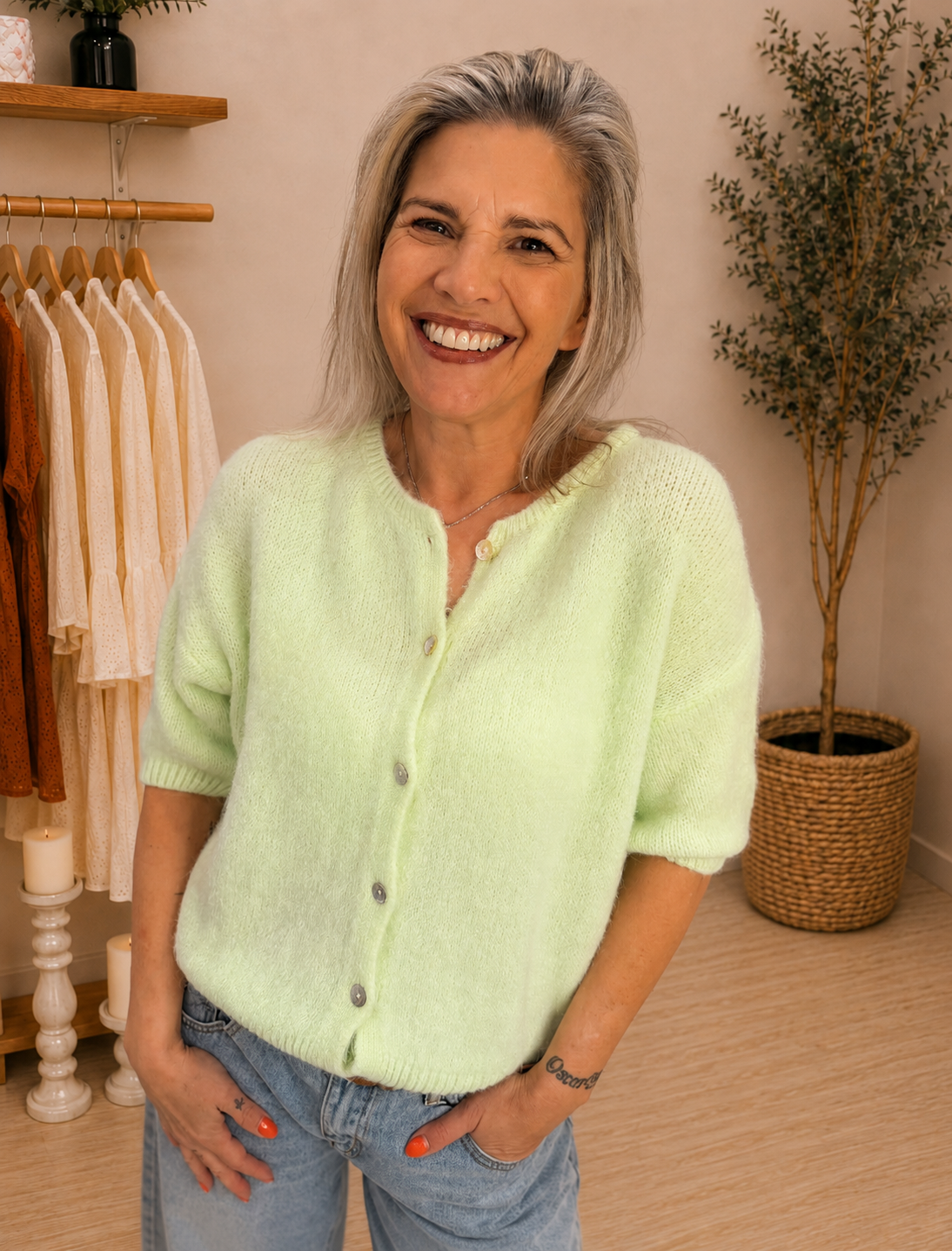 Alfie Alpaca Short Sleveed Cardigan