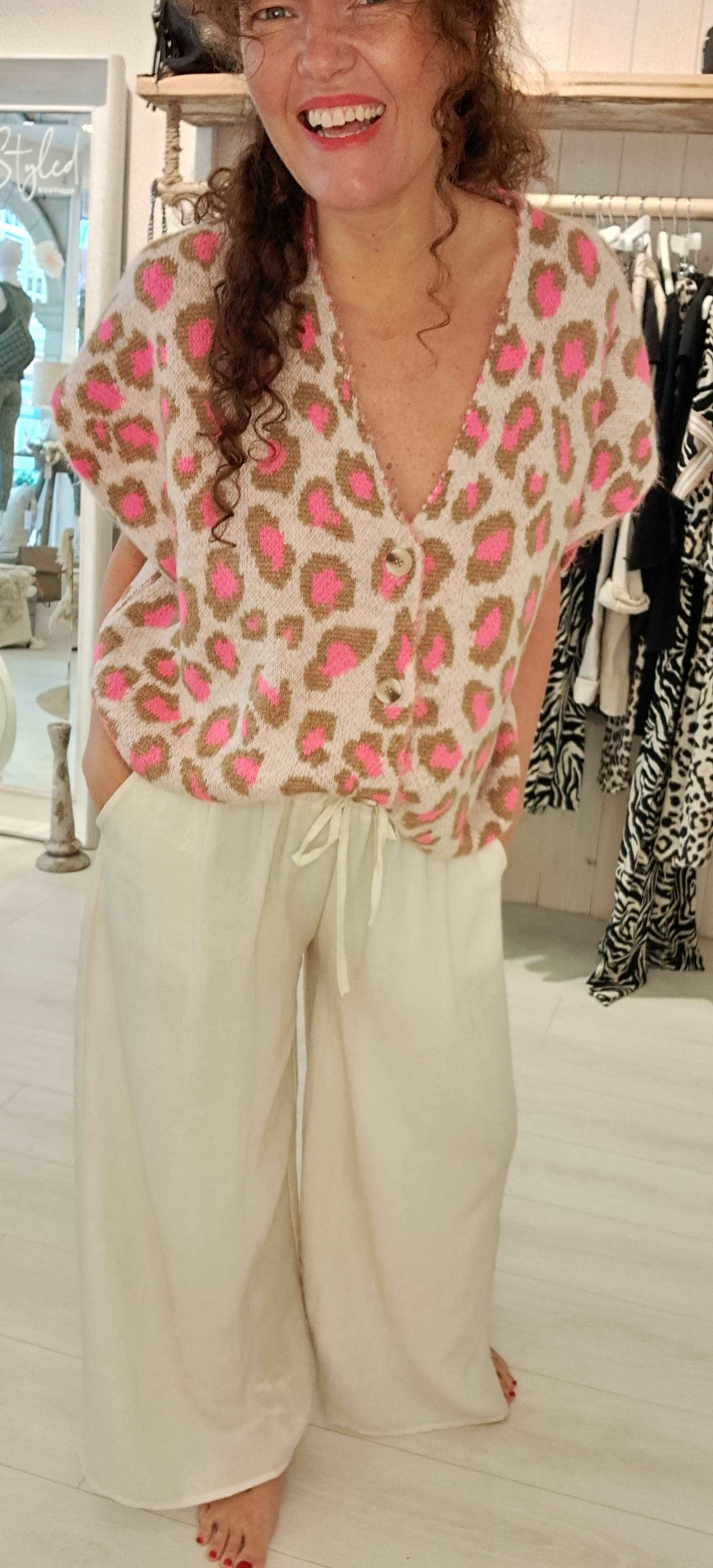 Cream Shimmer Trousers