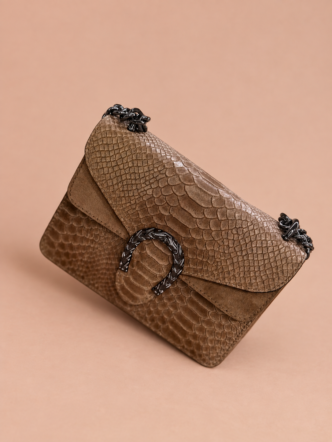 Silver Horseshoe Croc Cross Body Bag