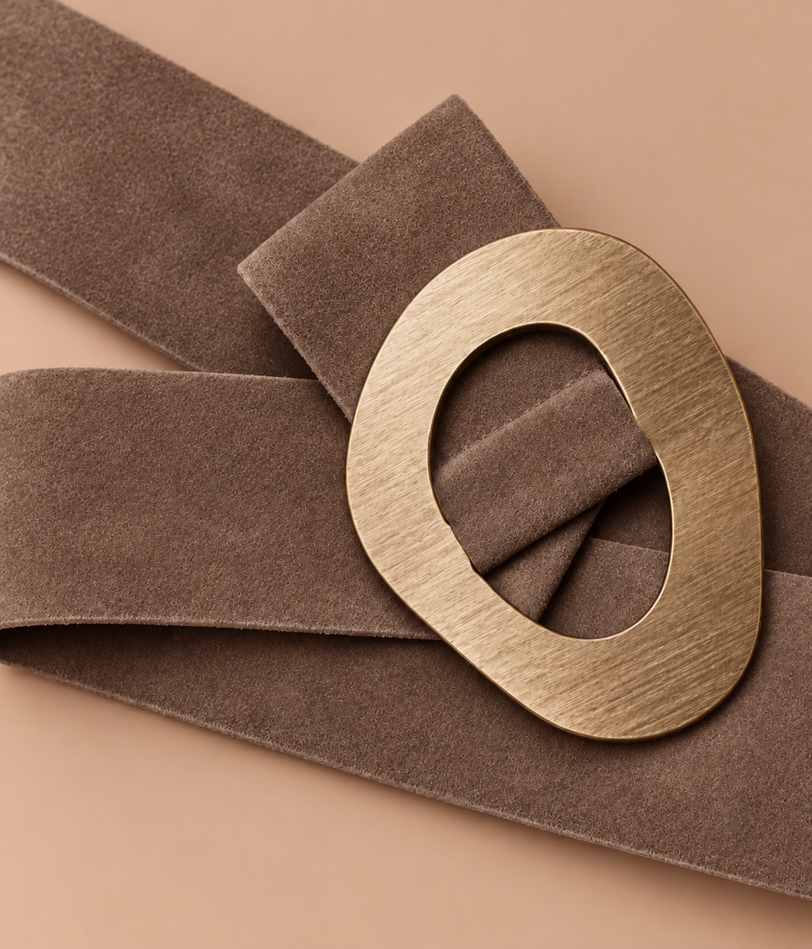 Brushed Buckle Wide Belt