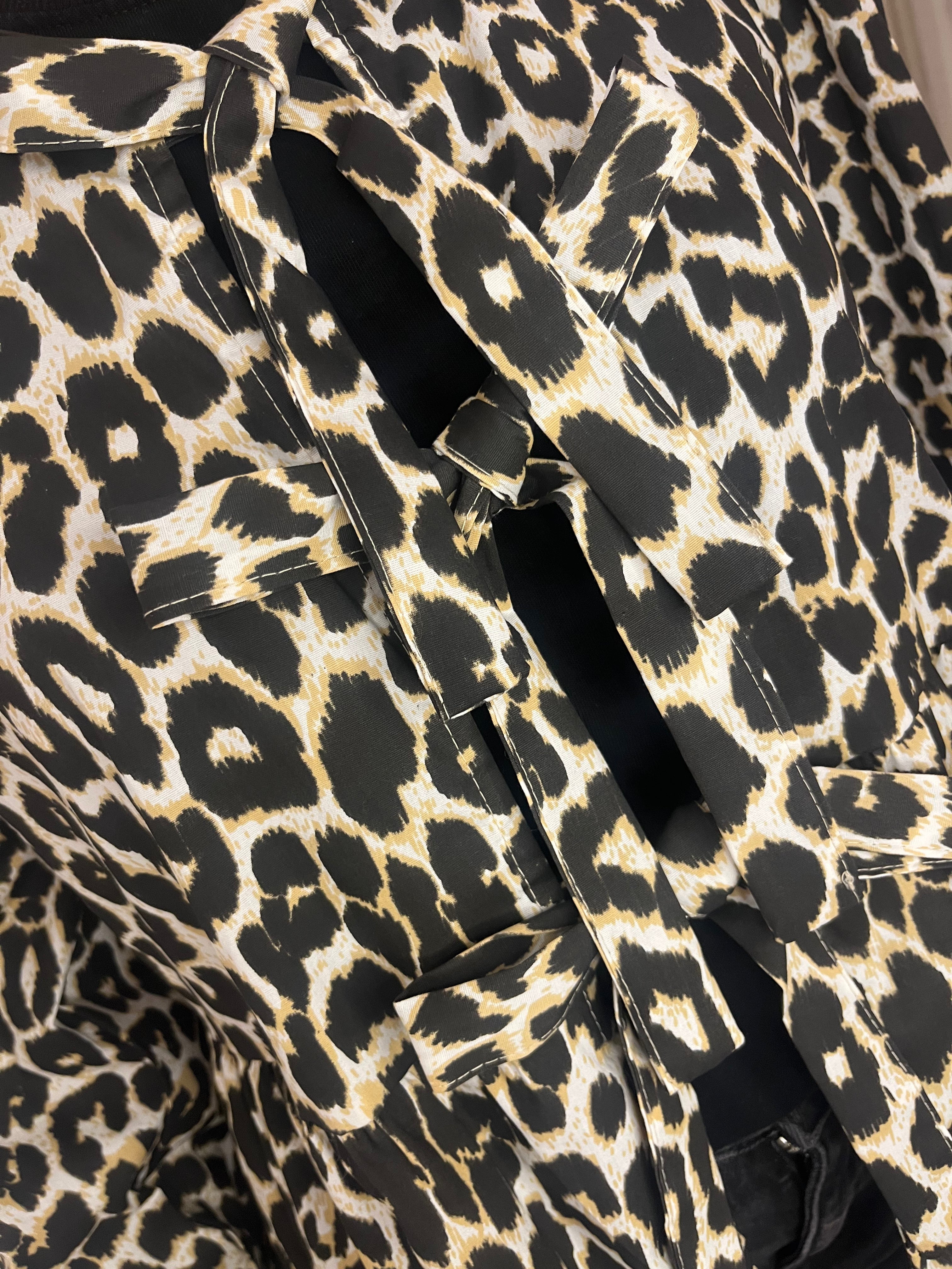 Tie Front Leopard Blouse