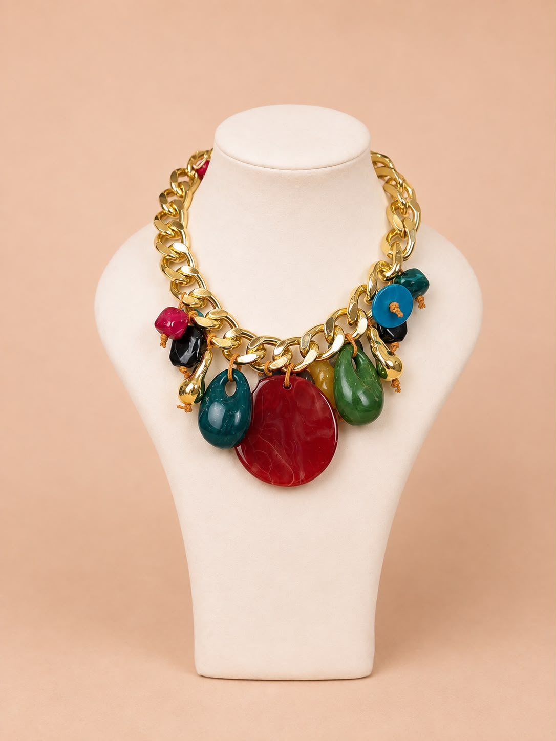 Rainbow Multi Pendant Necklace