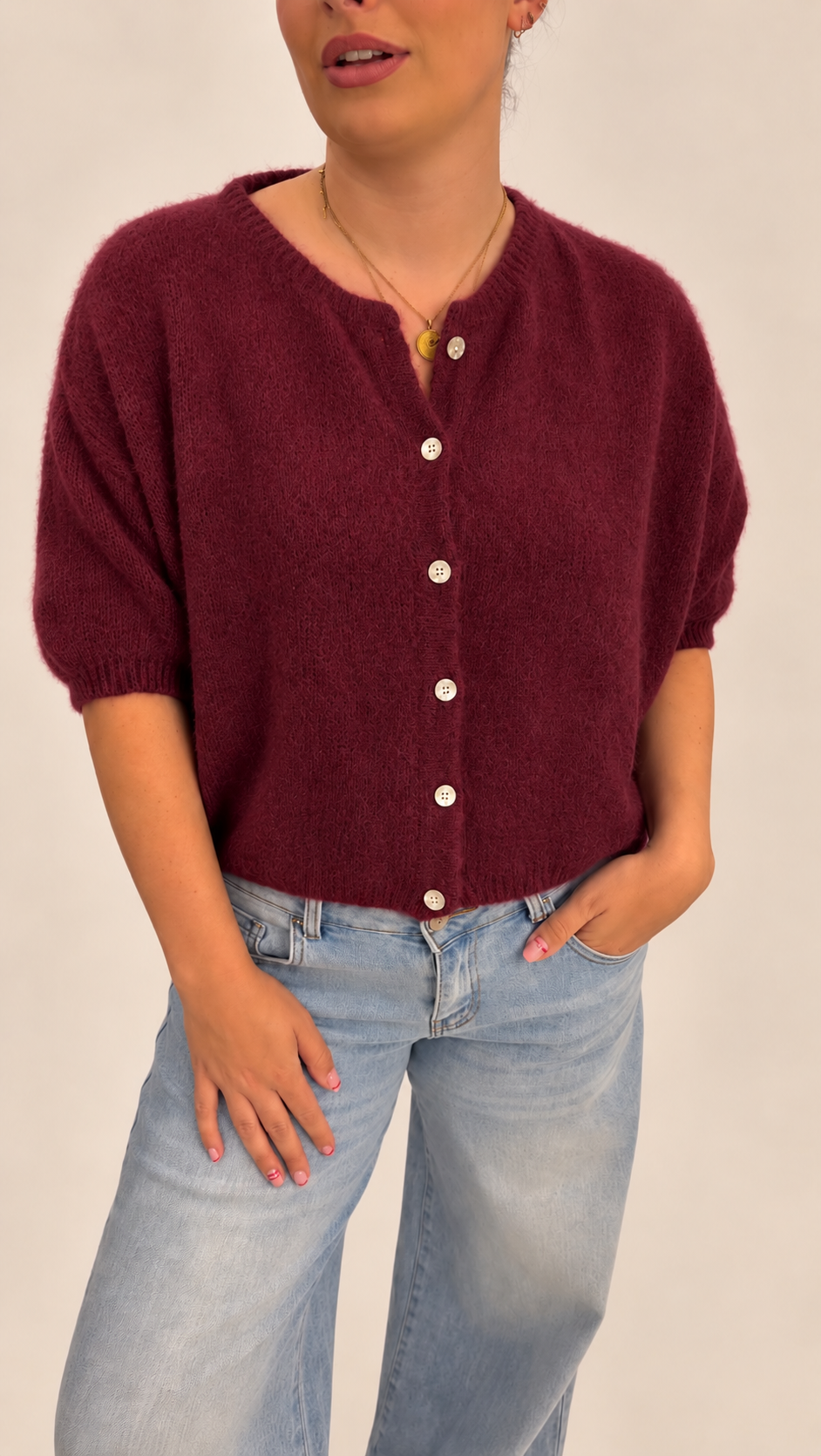 Maddie Mohair Short Sleeved Cardigan