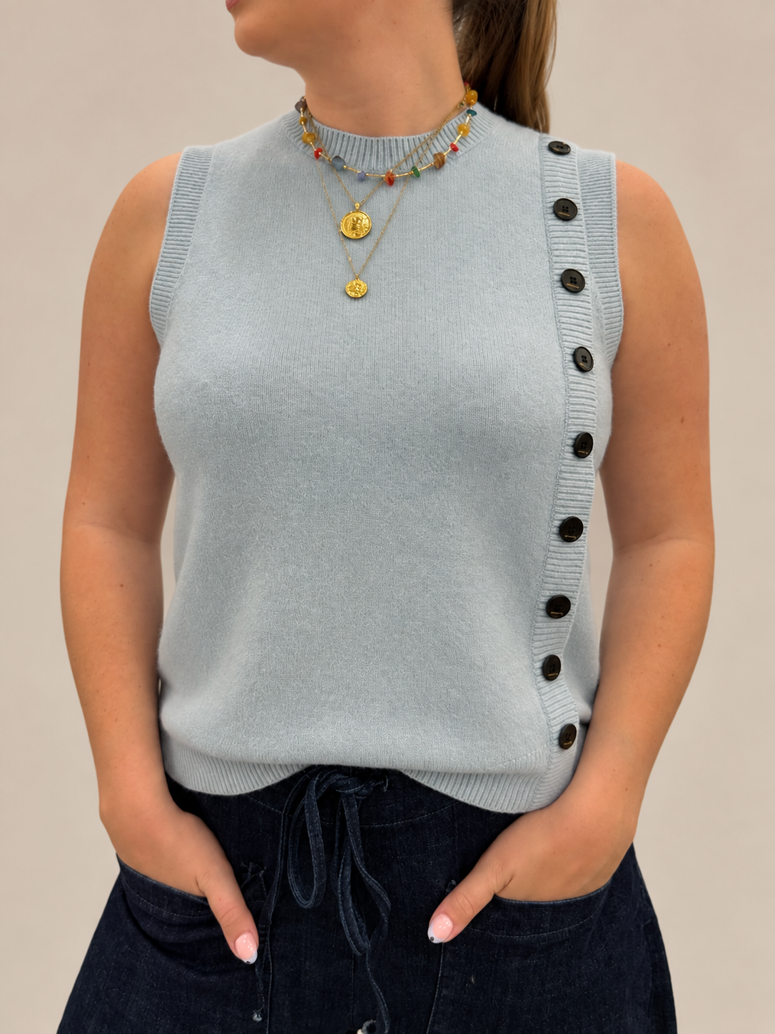 Bethany Button Side Tank