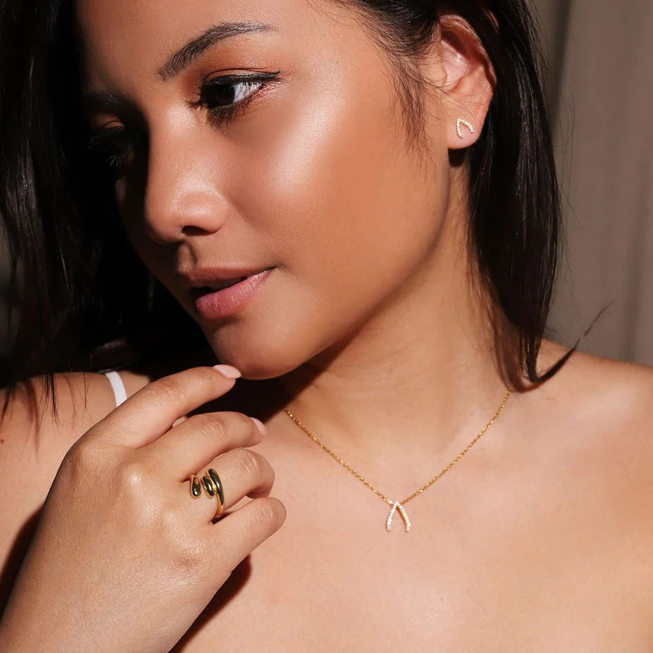 Sparkling Wishbone Earrings