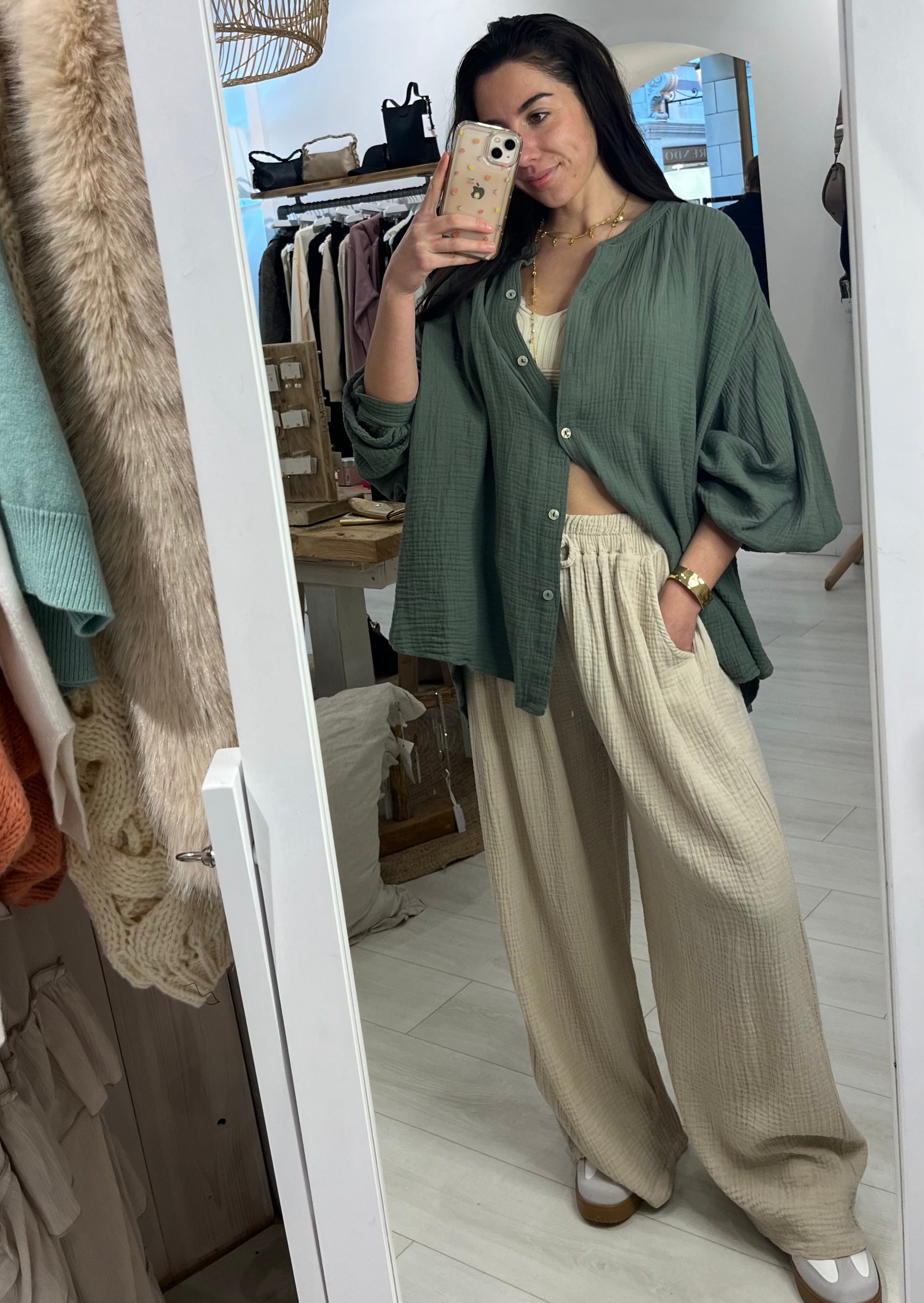 Camden Cheesecloth Wide Leg Trousers