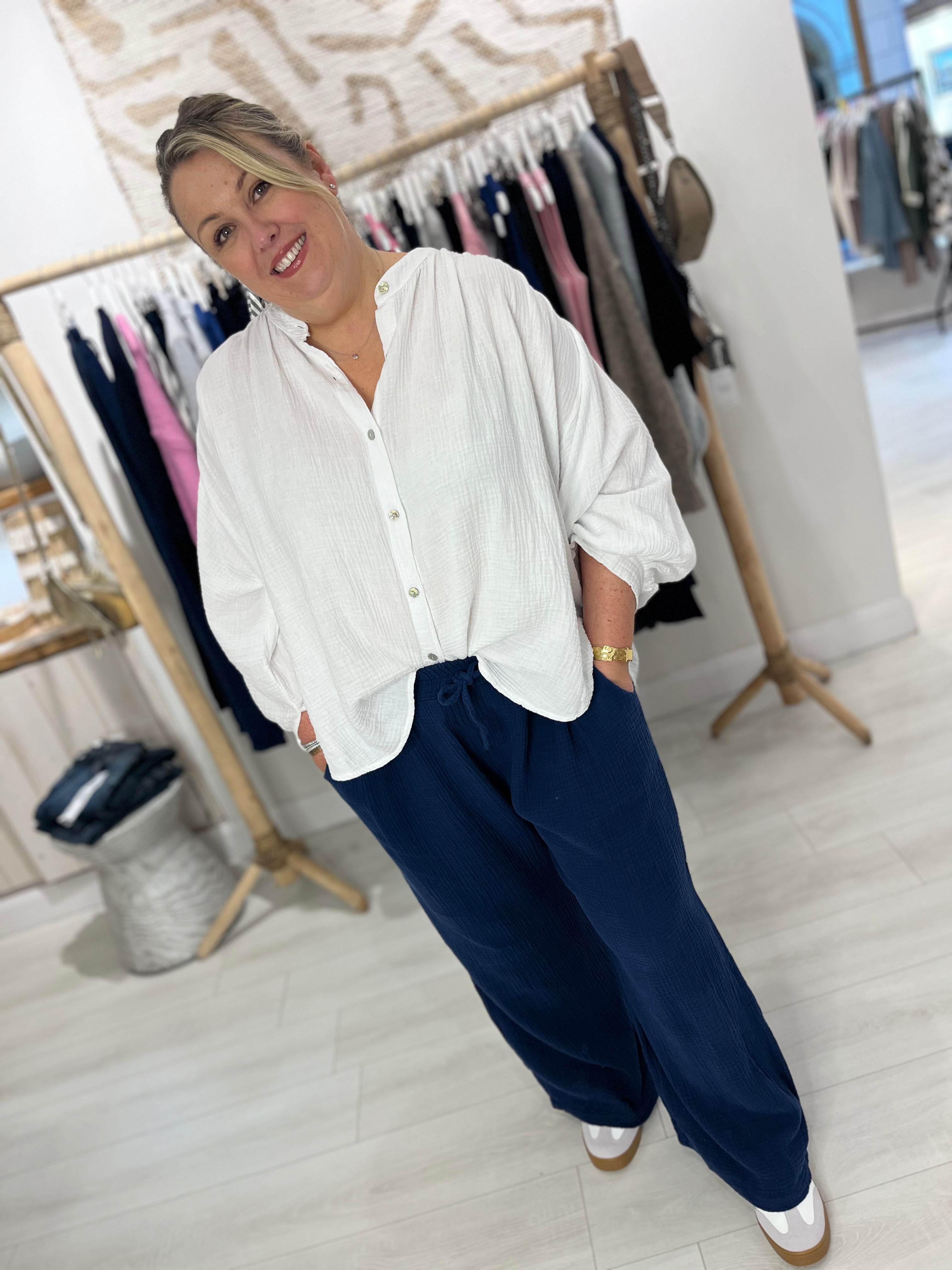 Camden Cheesecloth Wide Leg Trousers