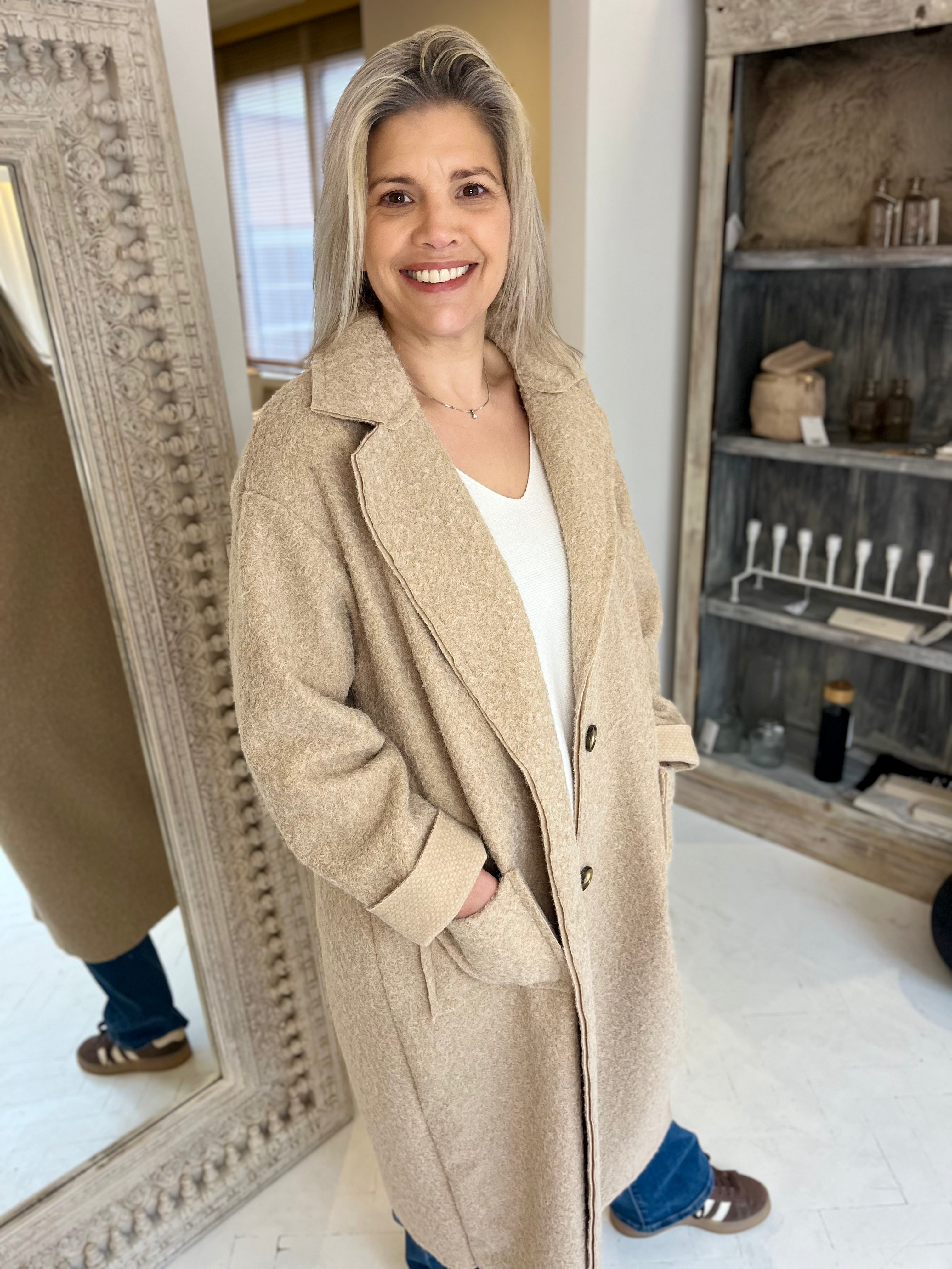 Carly Relaxed Open Front Coat