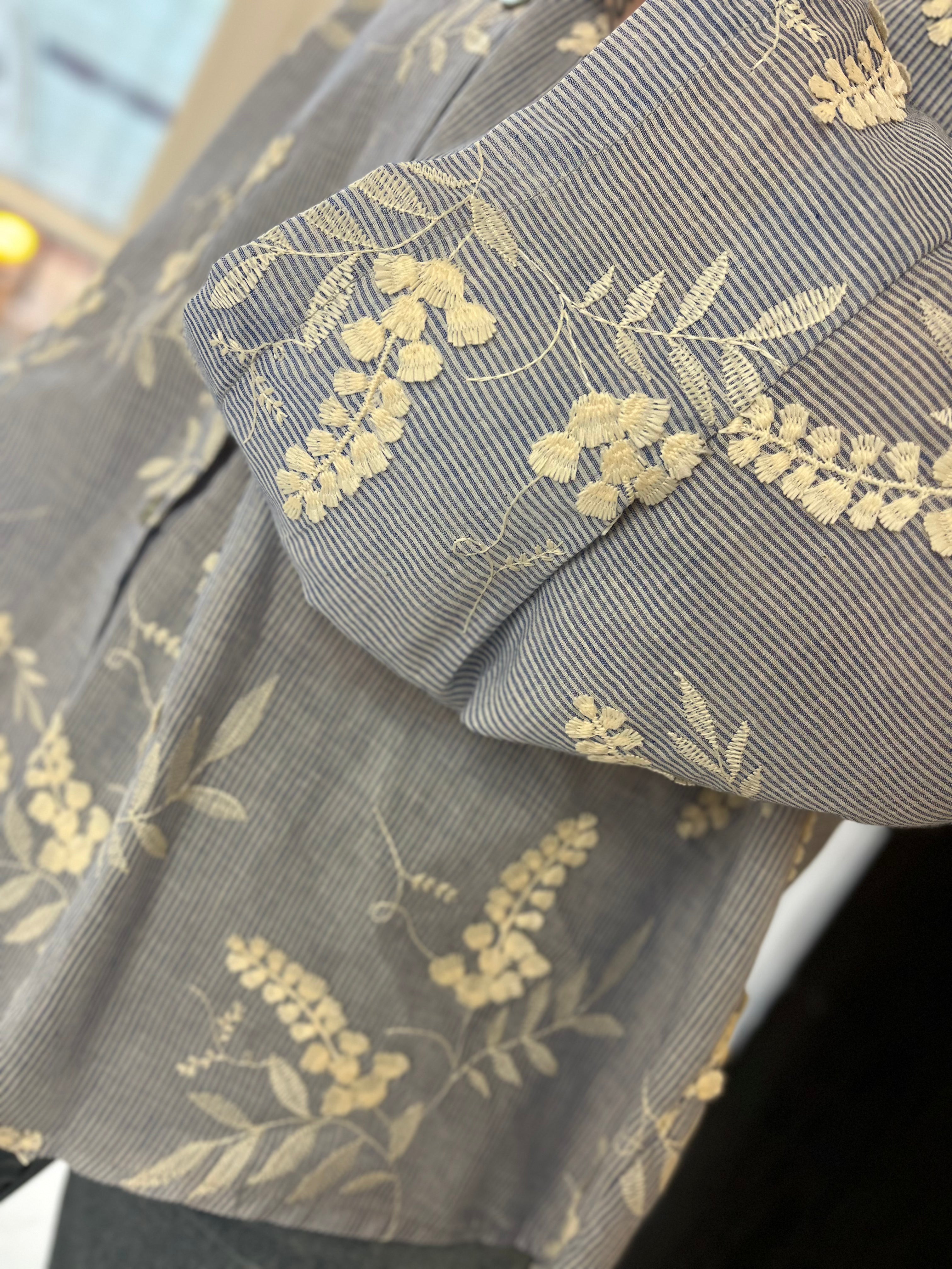 Cosima Embroidered Stripe Shirt