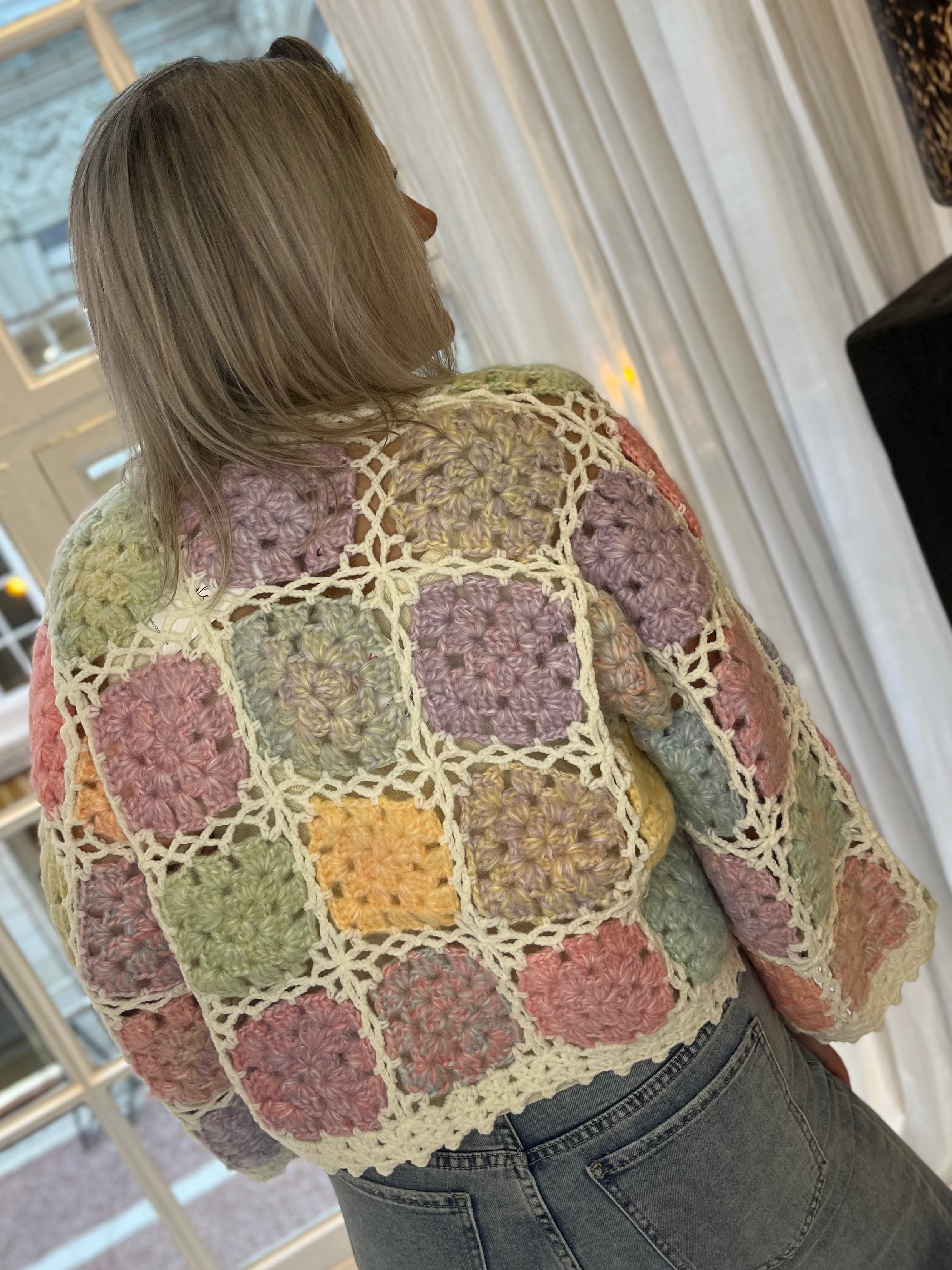 Elysia Panelled Crochet Cardigan