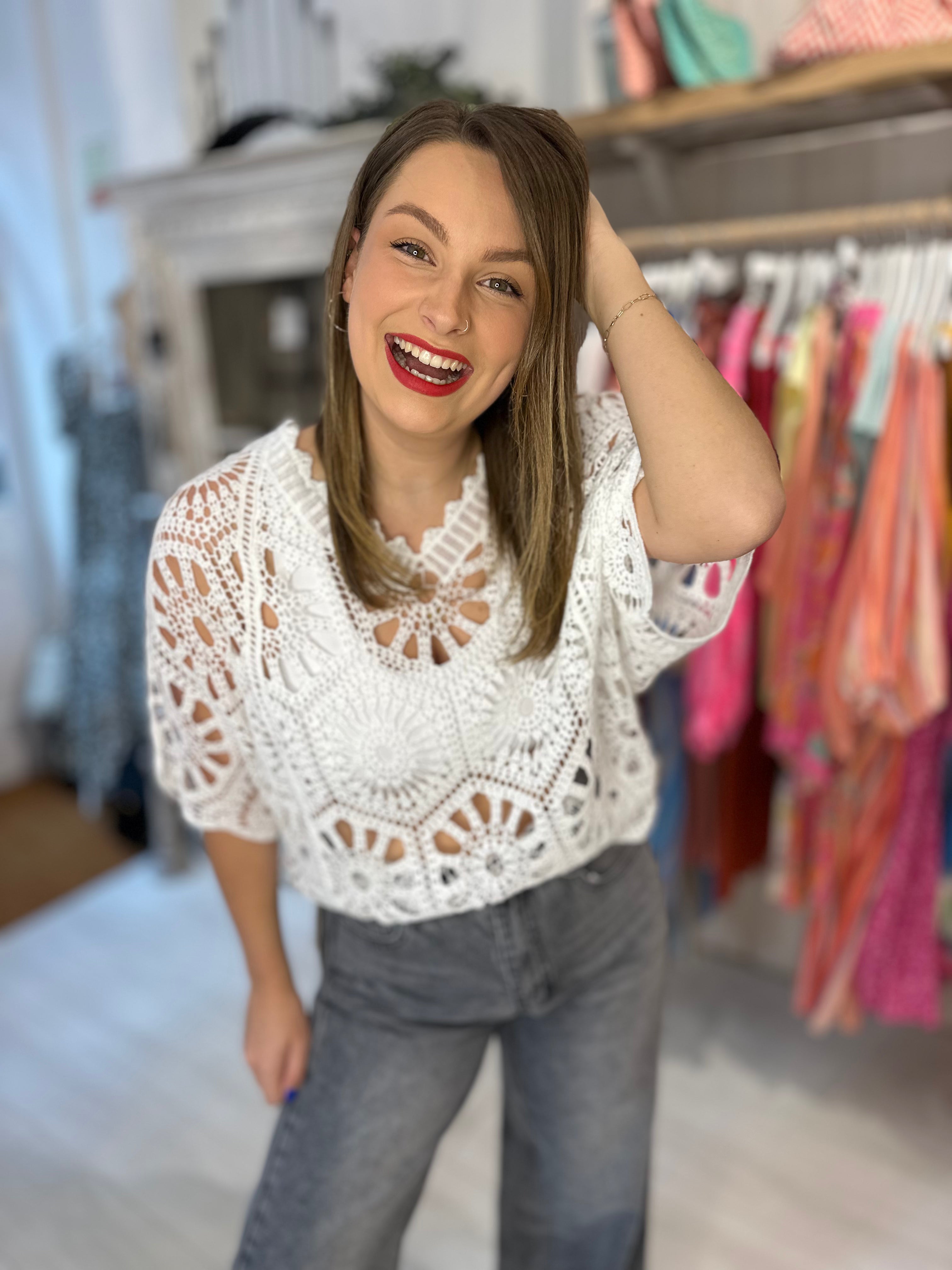 Melina Crochet Top