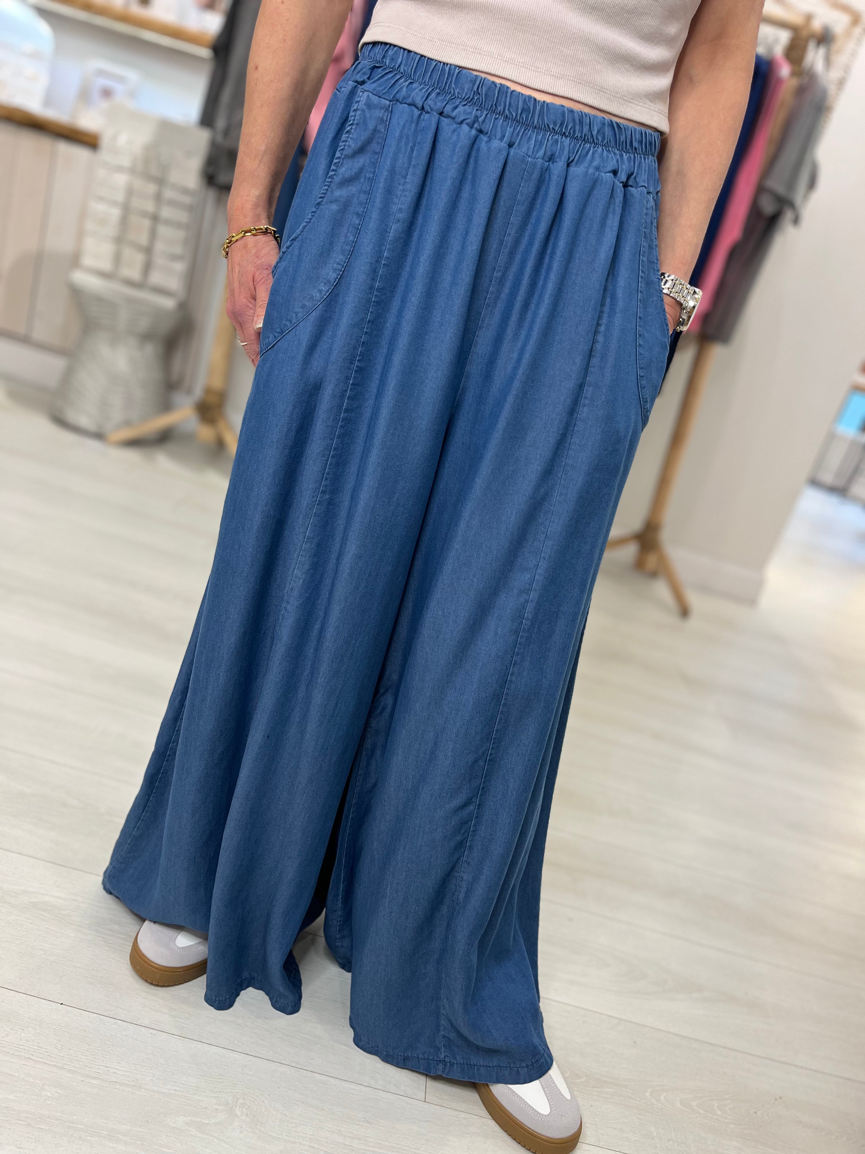 Salma Denim Wide Leg Trousers