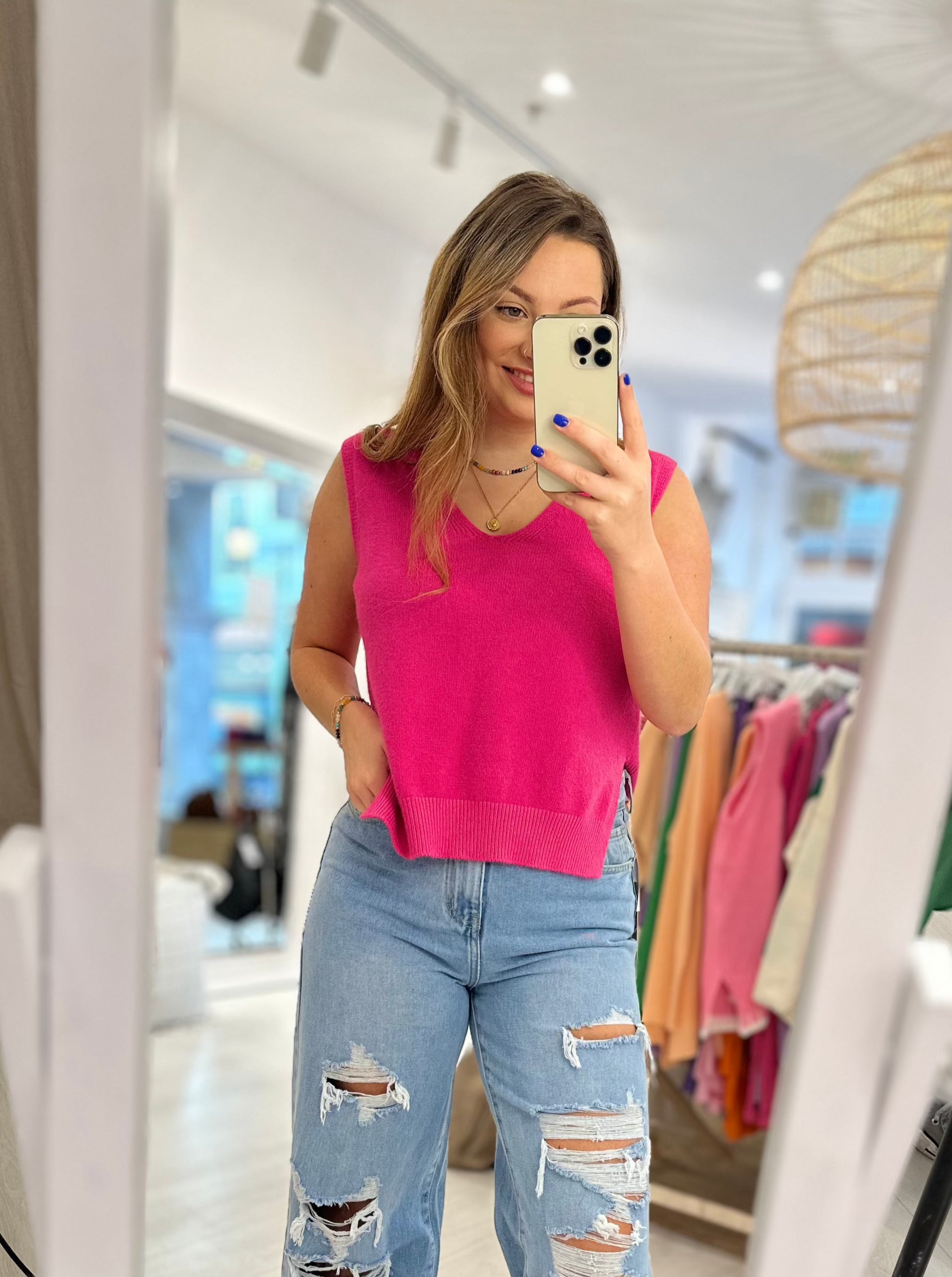 Luxe V-Neck Knit Tank