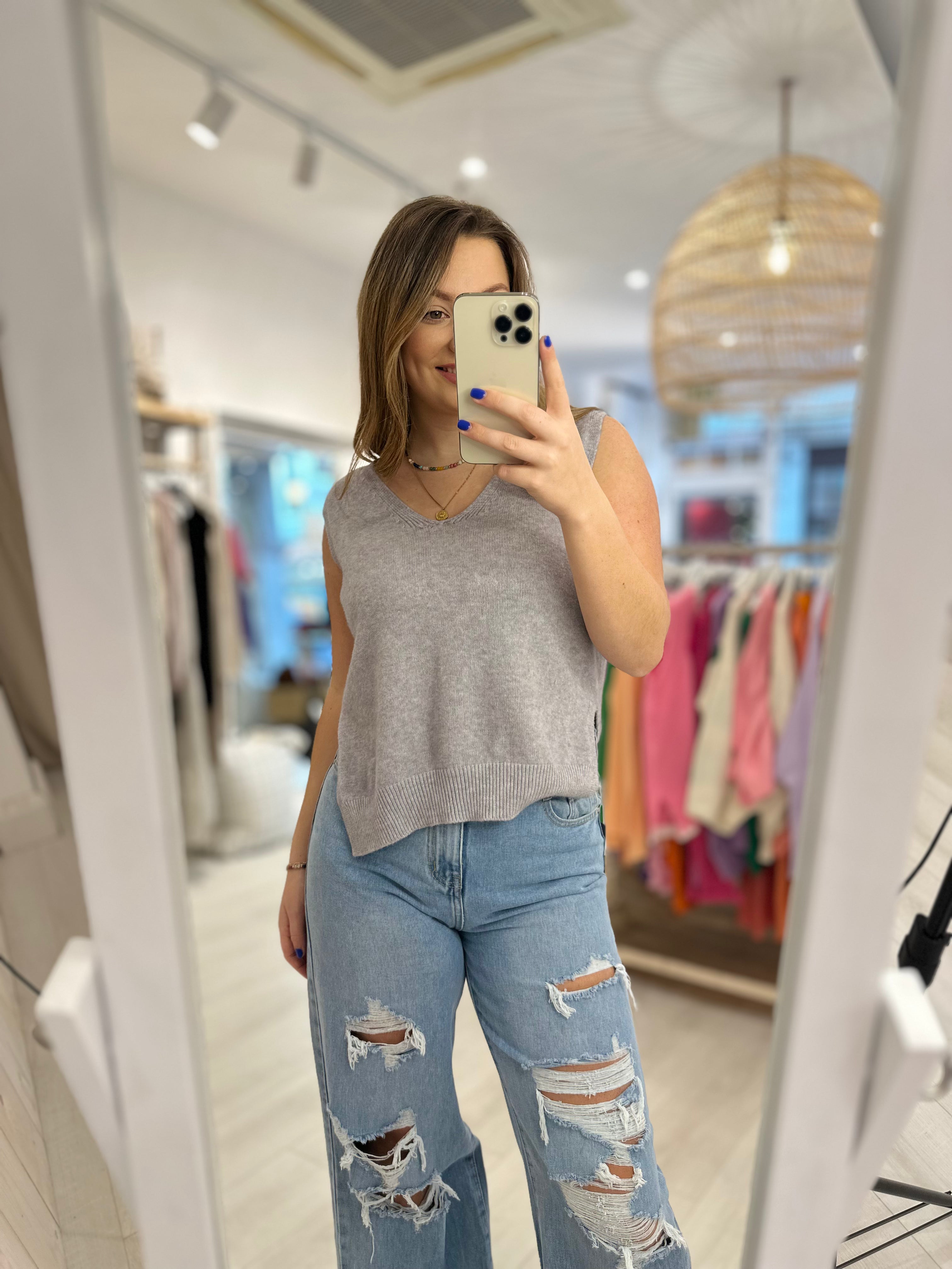 Luxe V-Neck Knit Tank