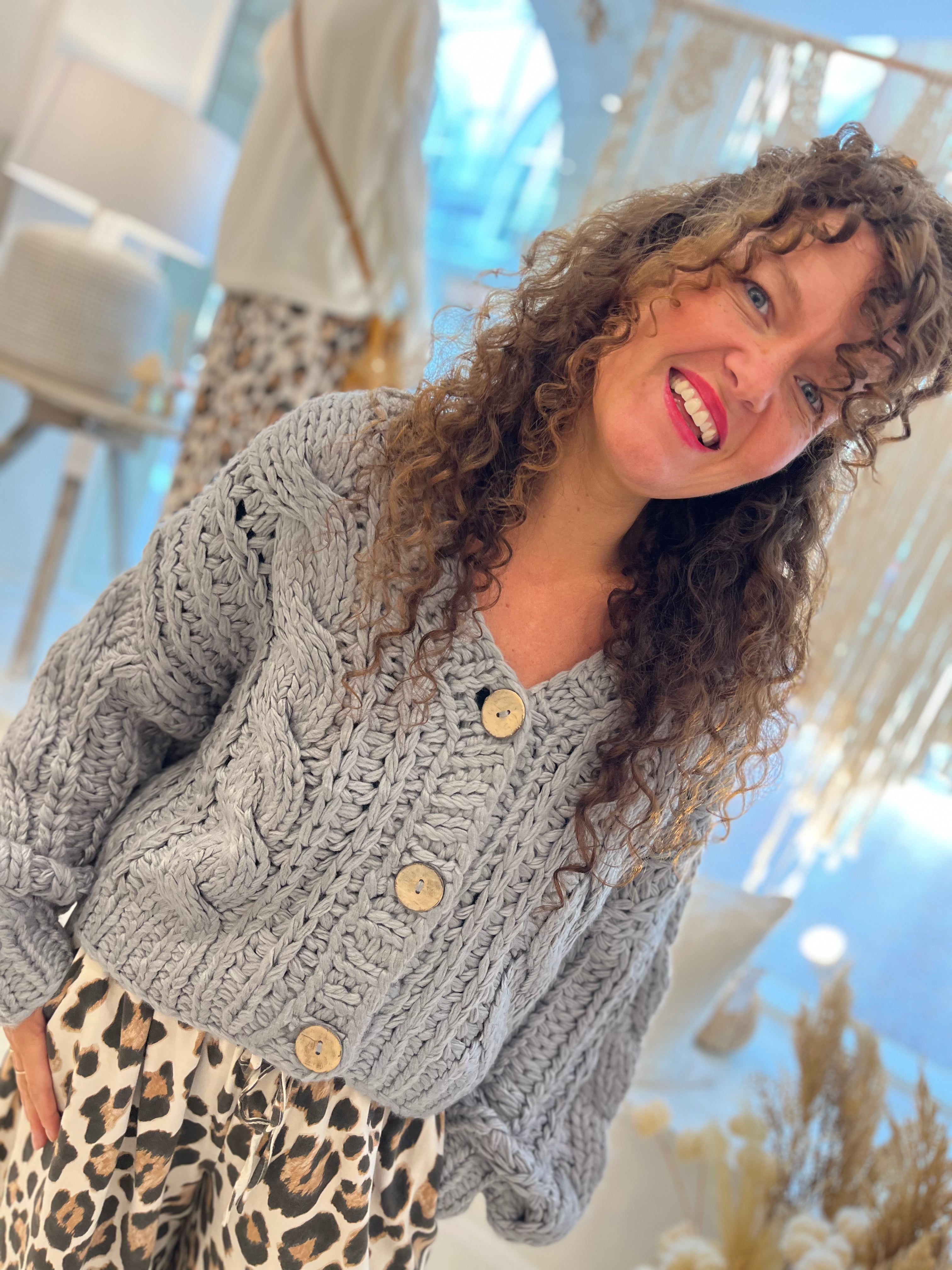 Zahra Button Front Knit Cardigan