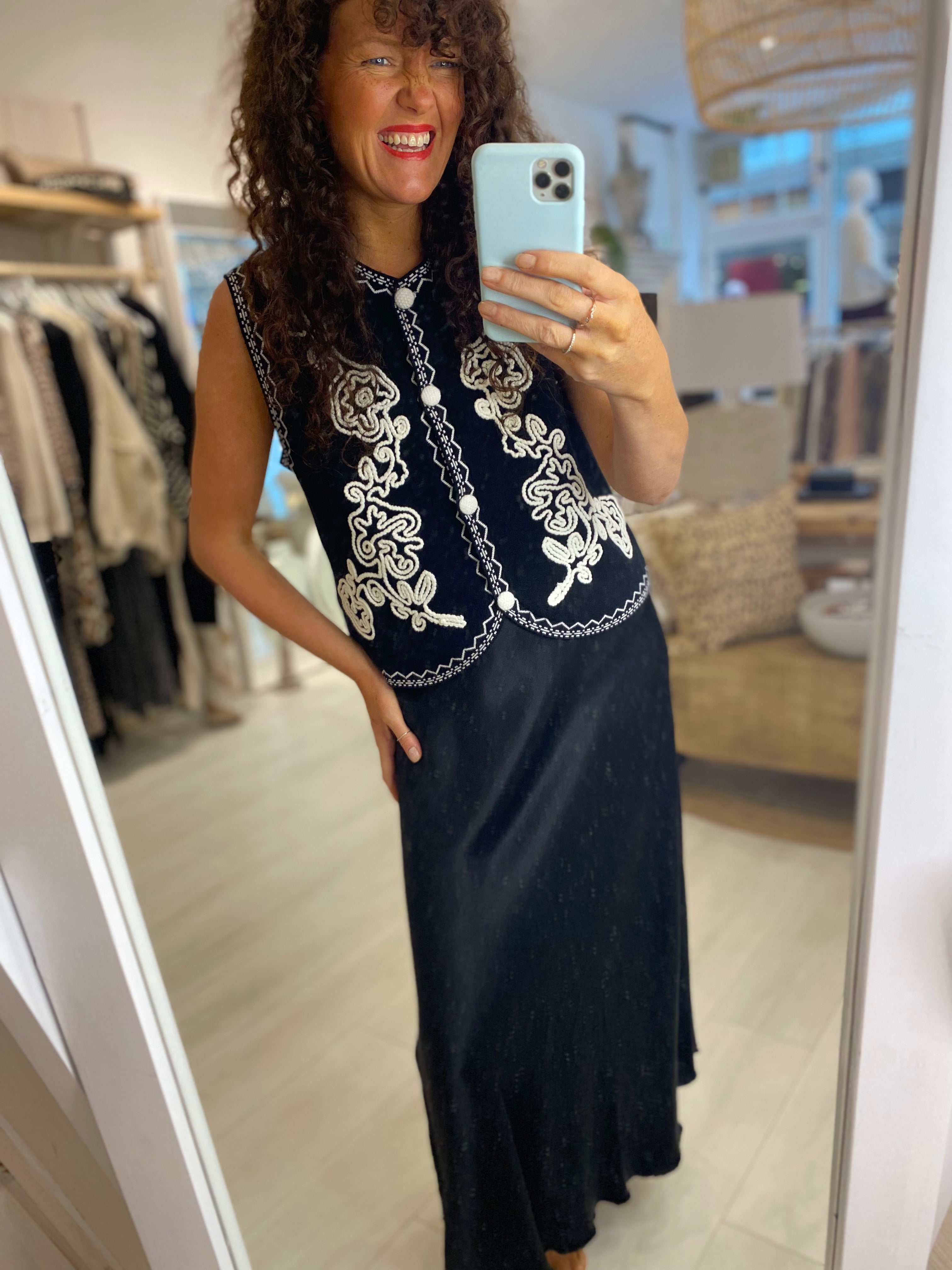 Satin Midi Skirt