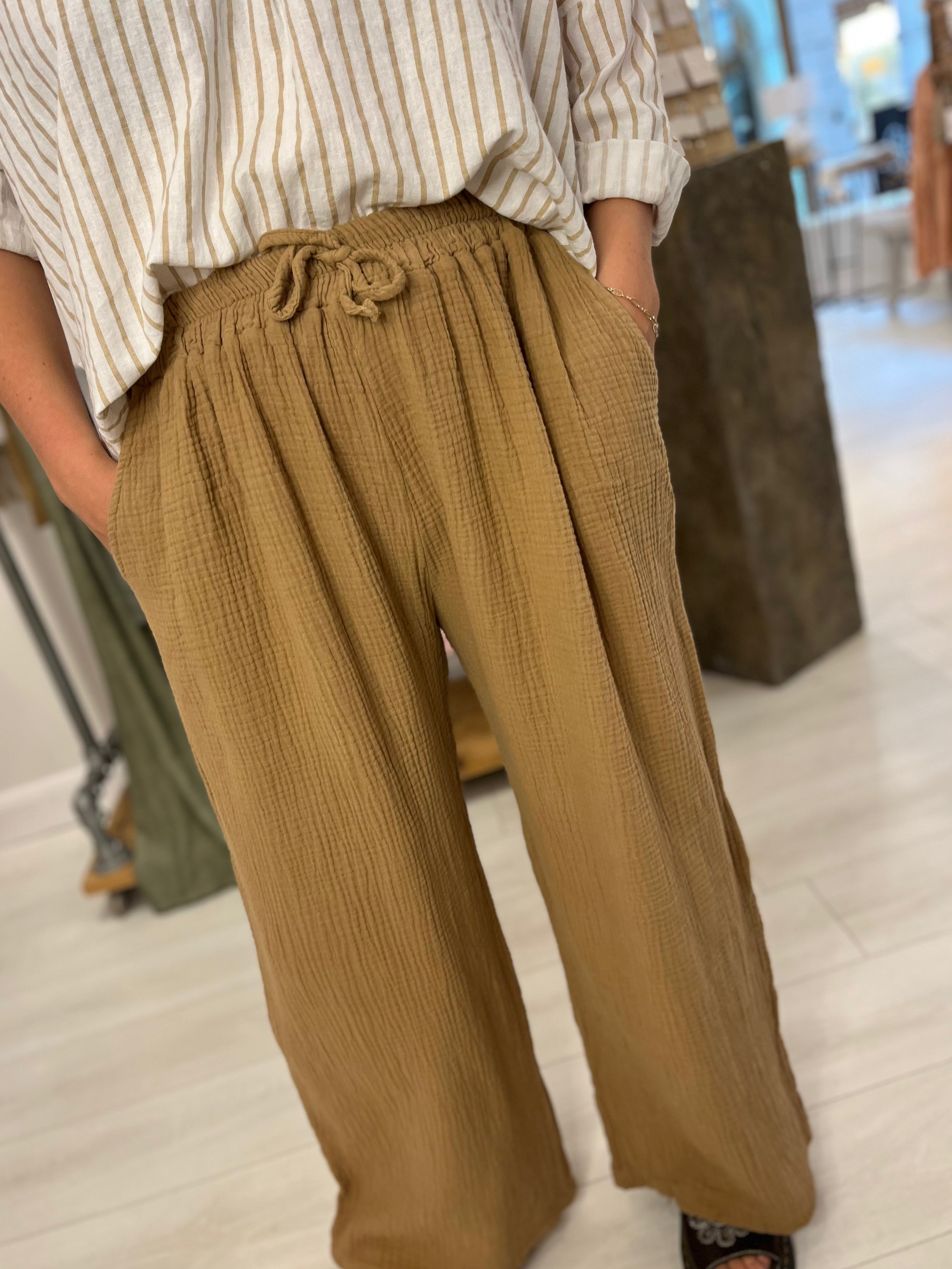 Camden Cheesecloth Wide Leg Trousers