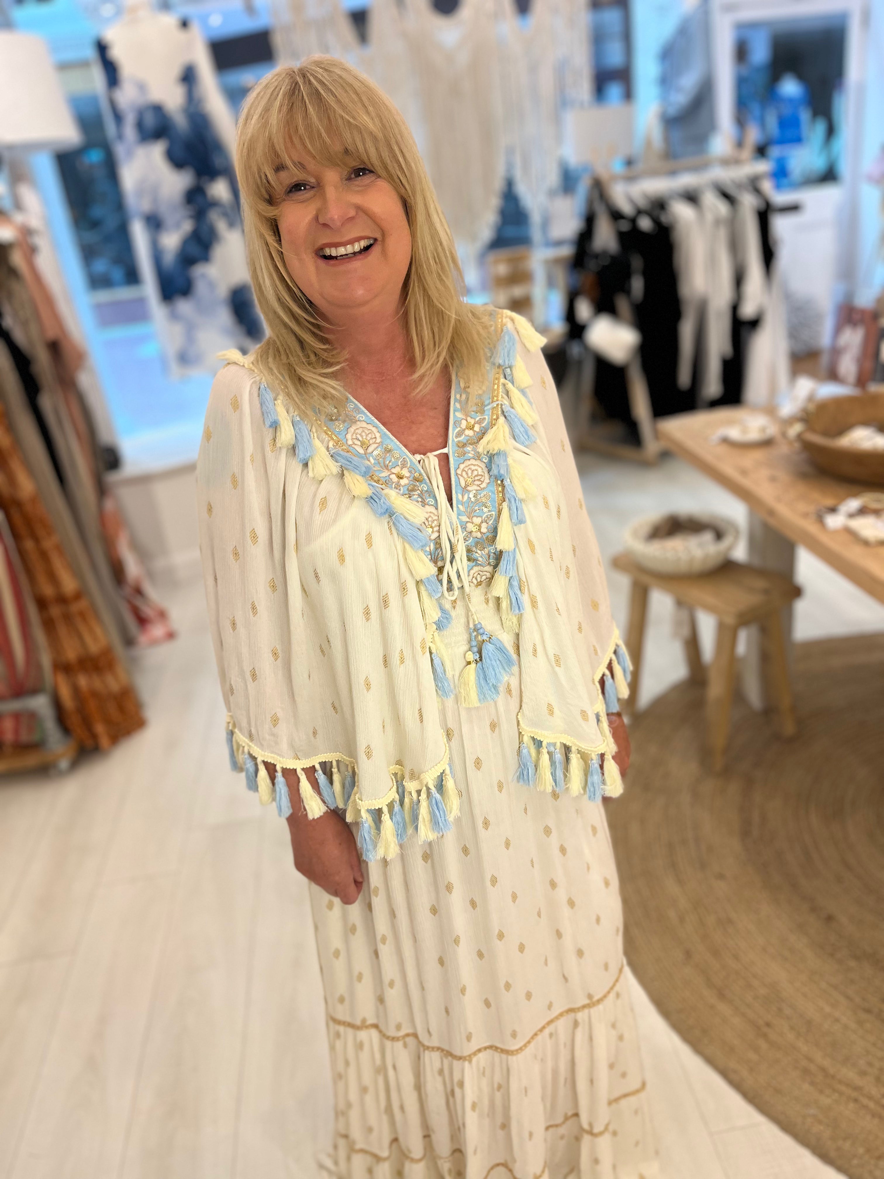 Anaya Cape Boho Maxi Dress