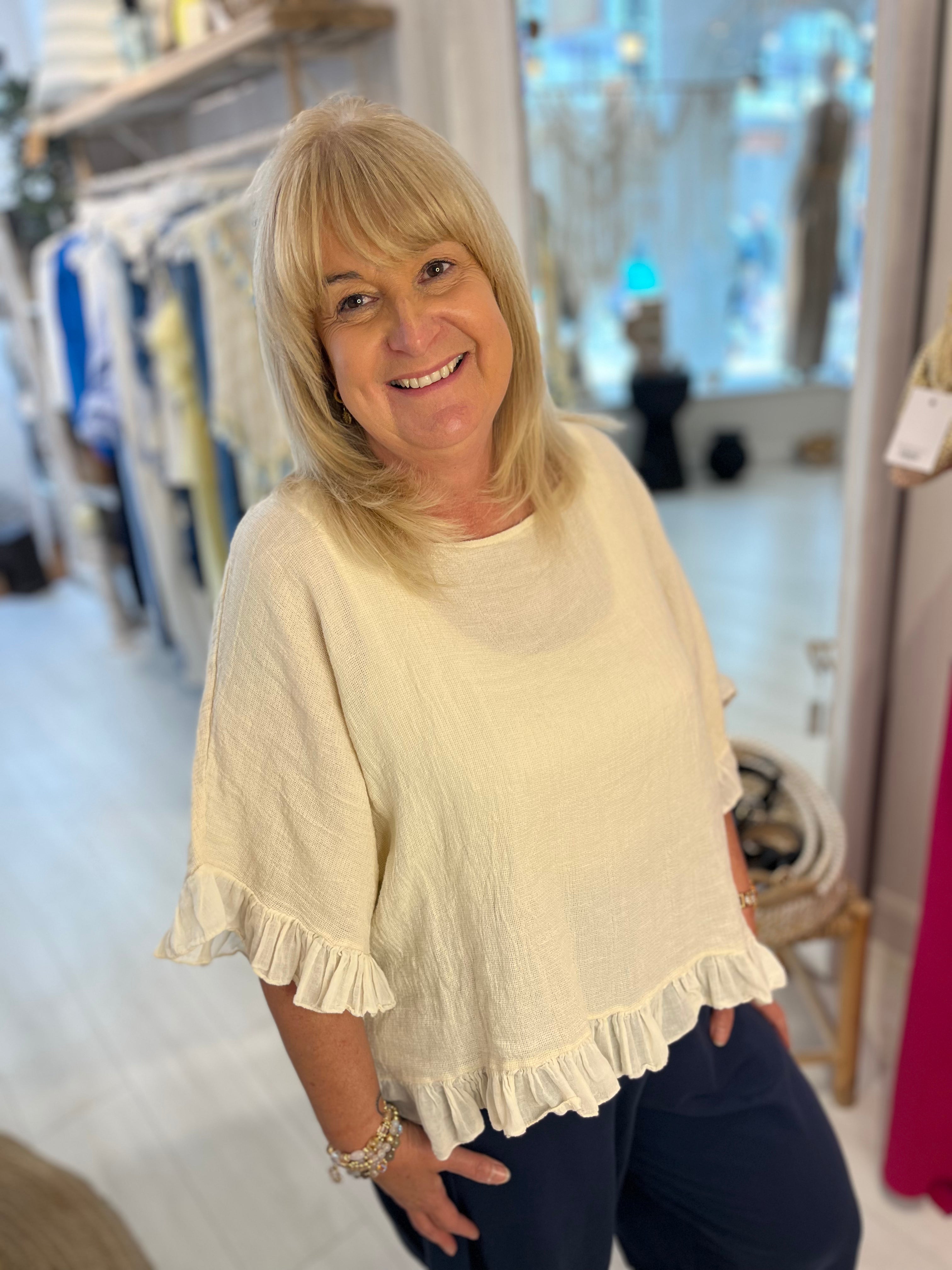 Carolta Frill Sleeve Top