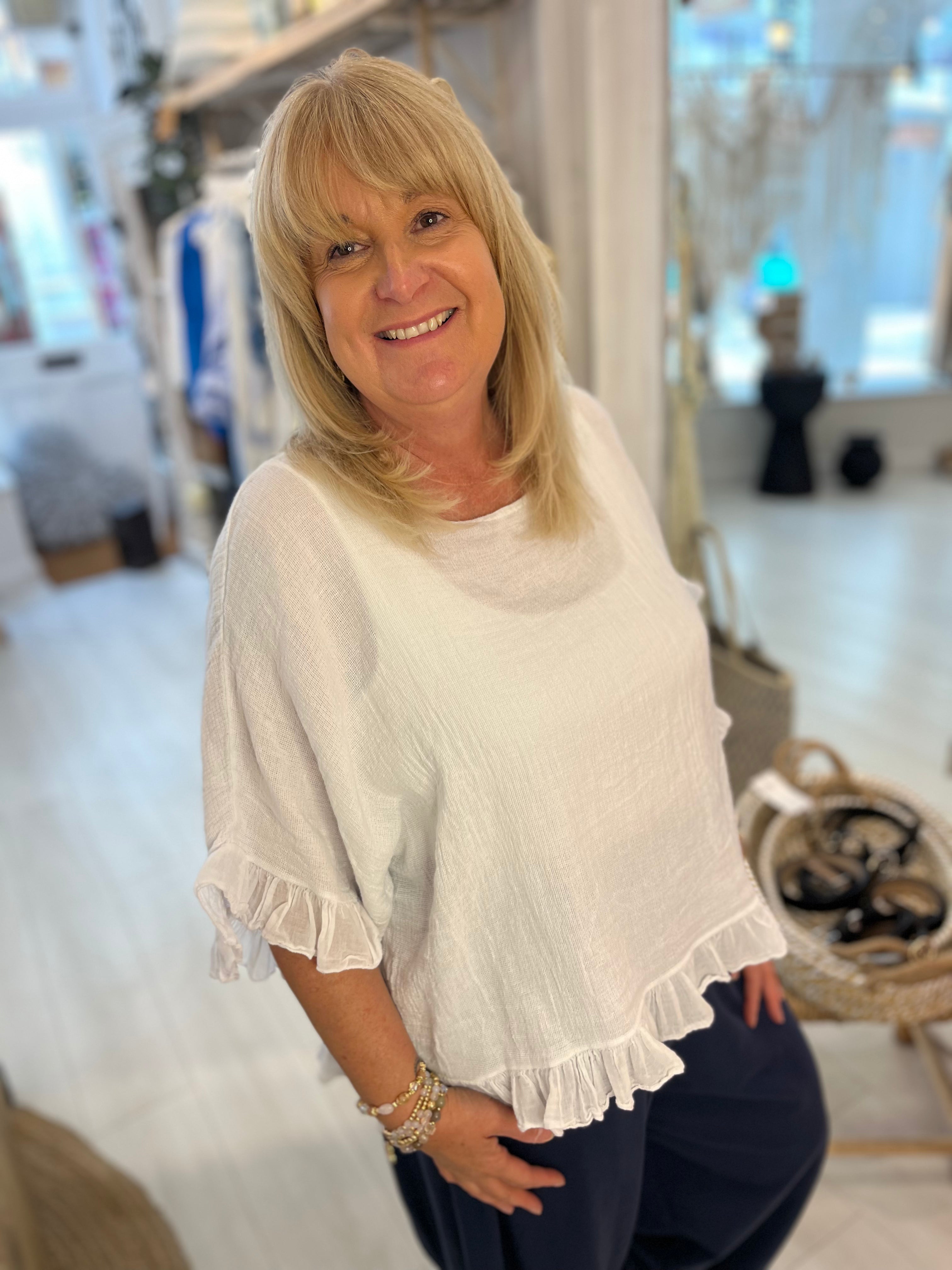 Carolta Frill Sleeve Top