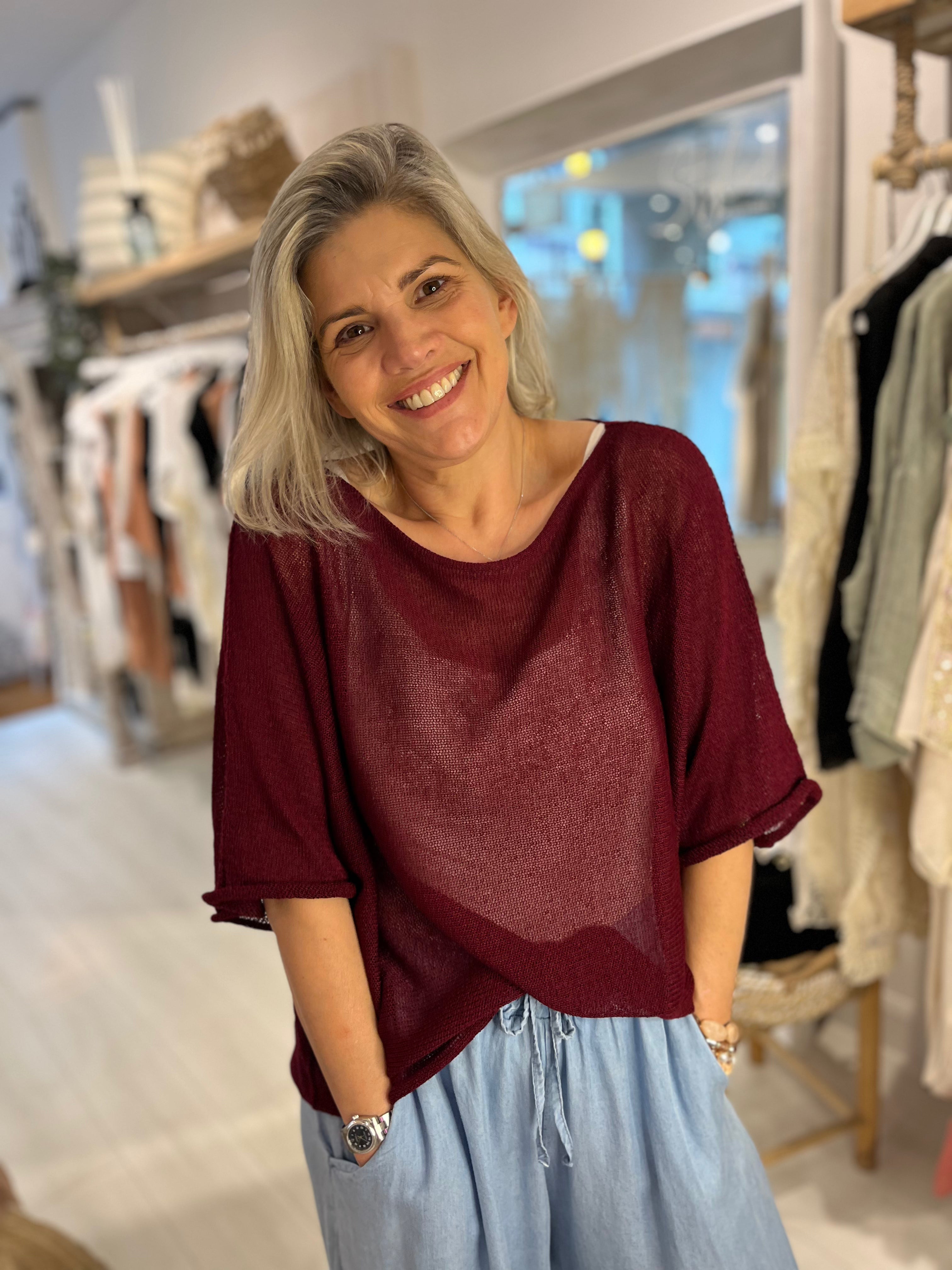 Cassia 3/4 Sleeve Slouch Knit