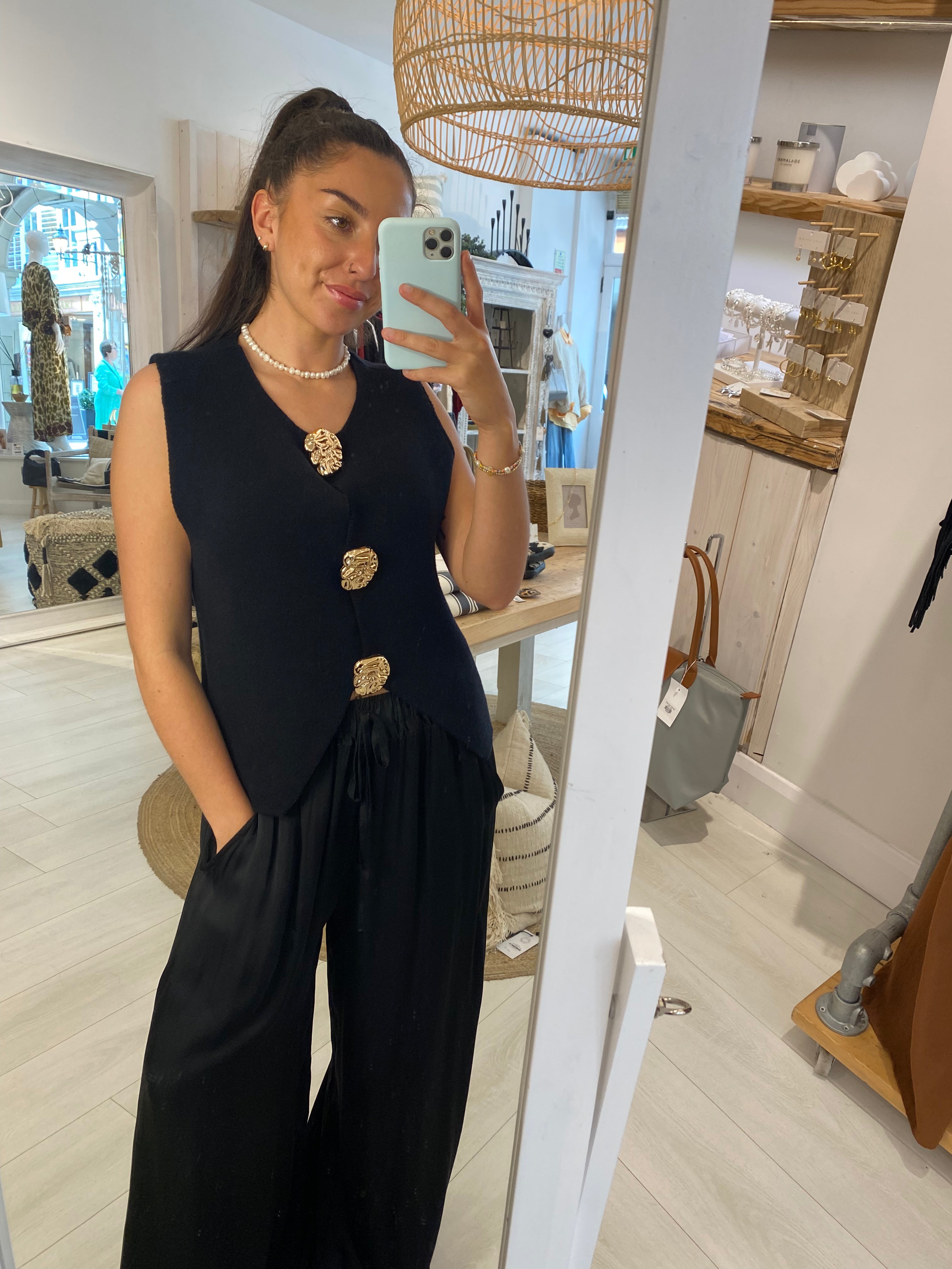 Goldie Gold Button Waistcoat