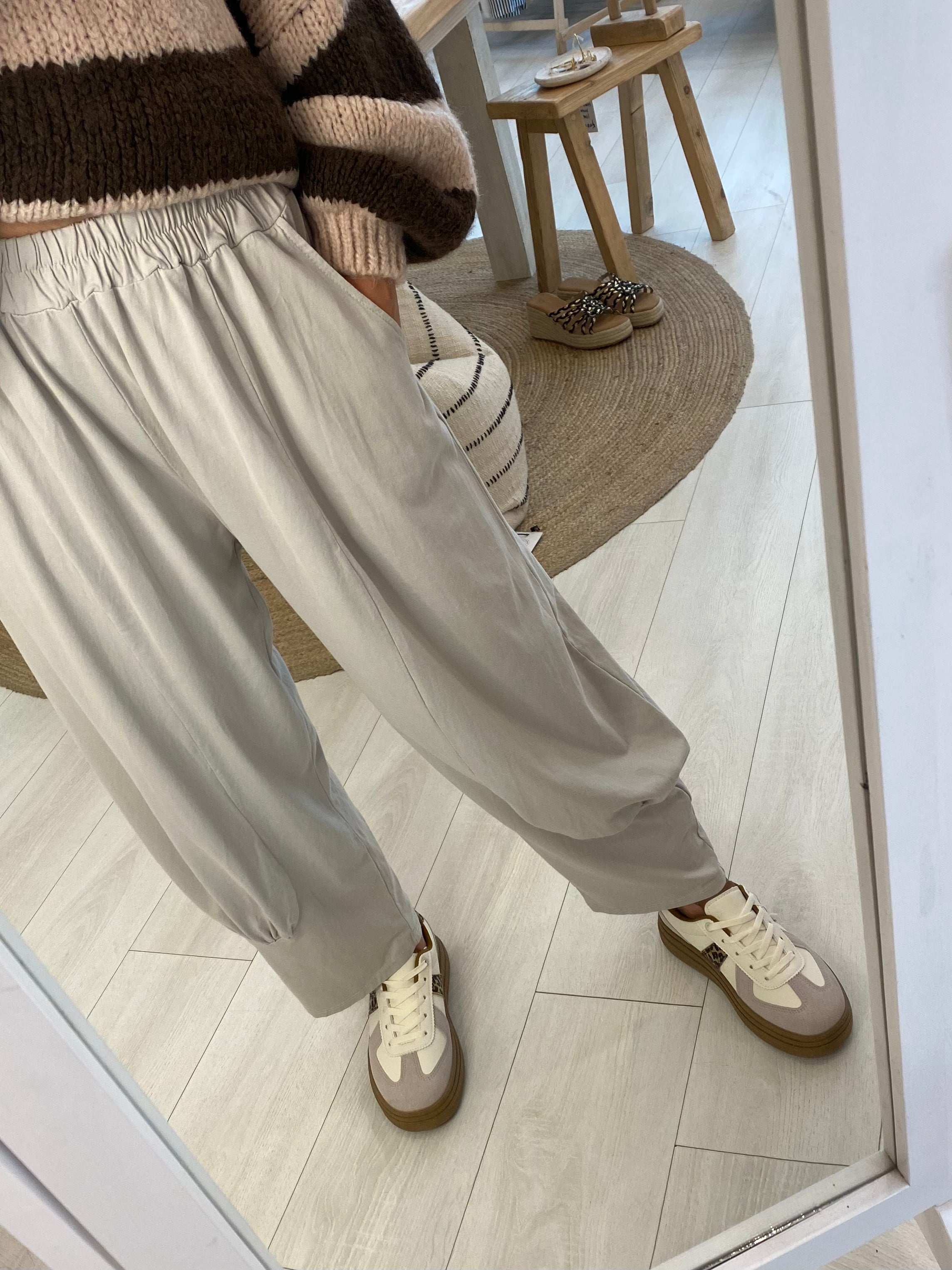 Amina Cuffed Cotton Pants