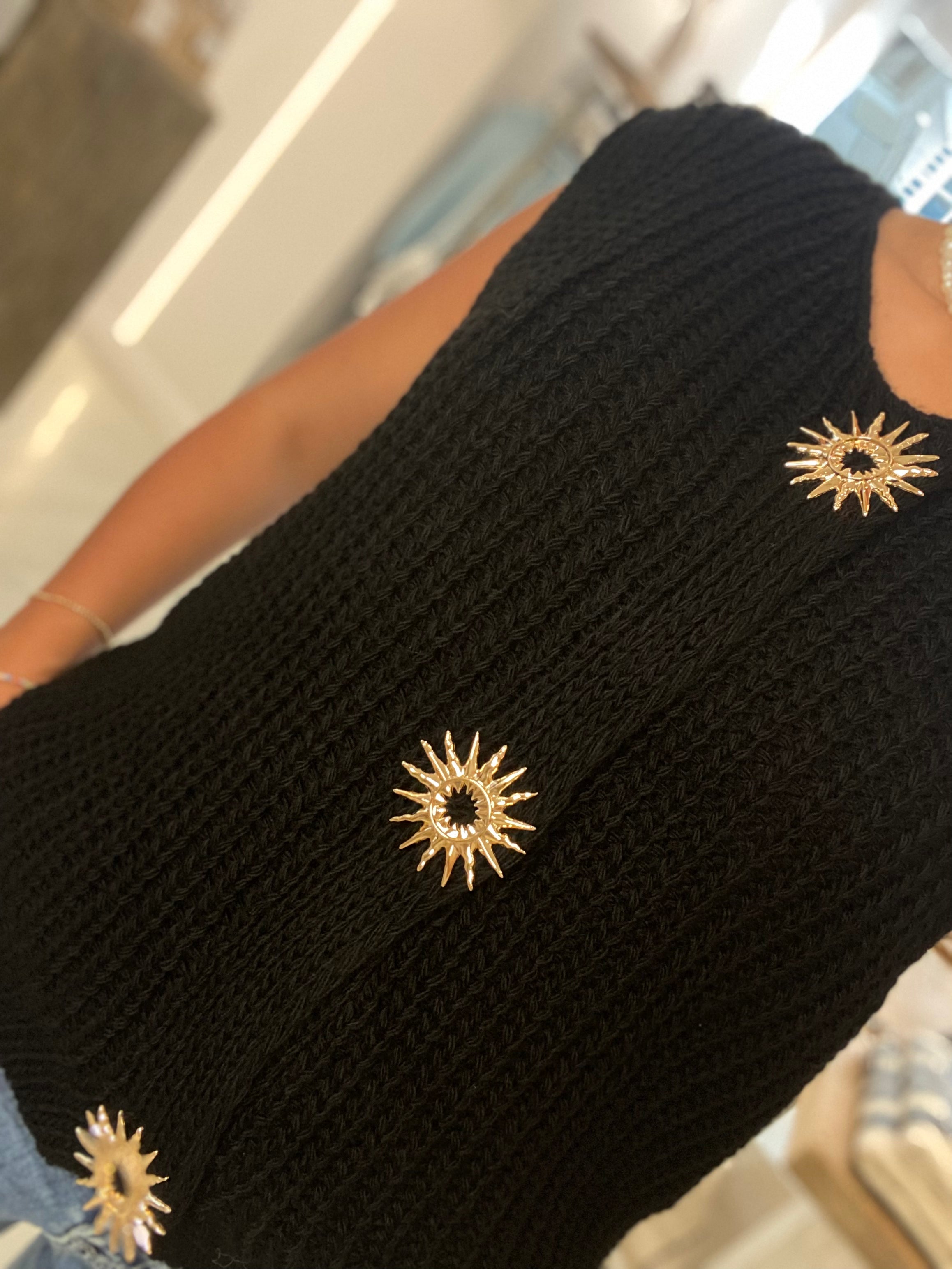Soleil Gold Detailed Knit Tank