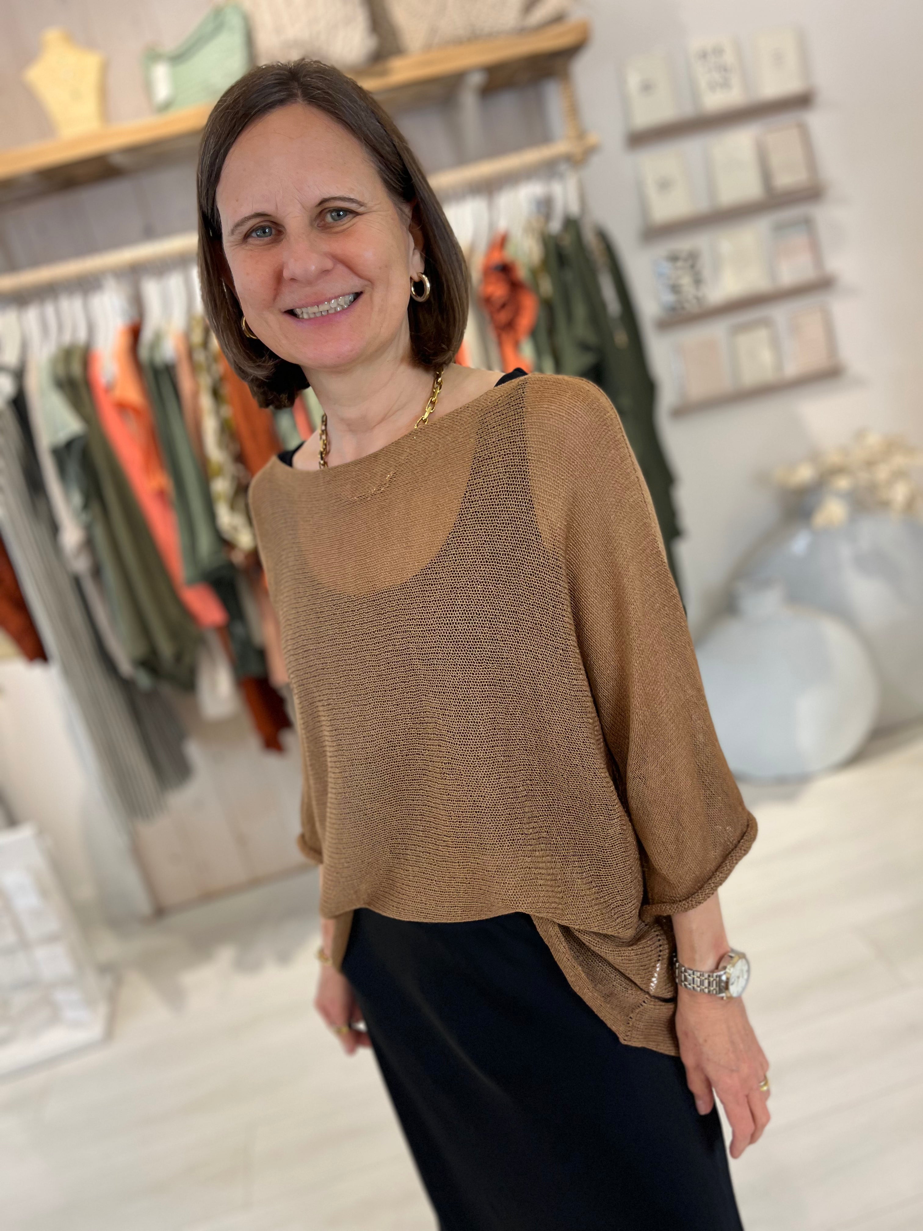 Cassia 3/4 Sleeve Slouch Knit
