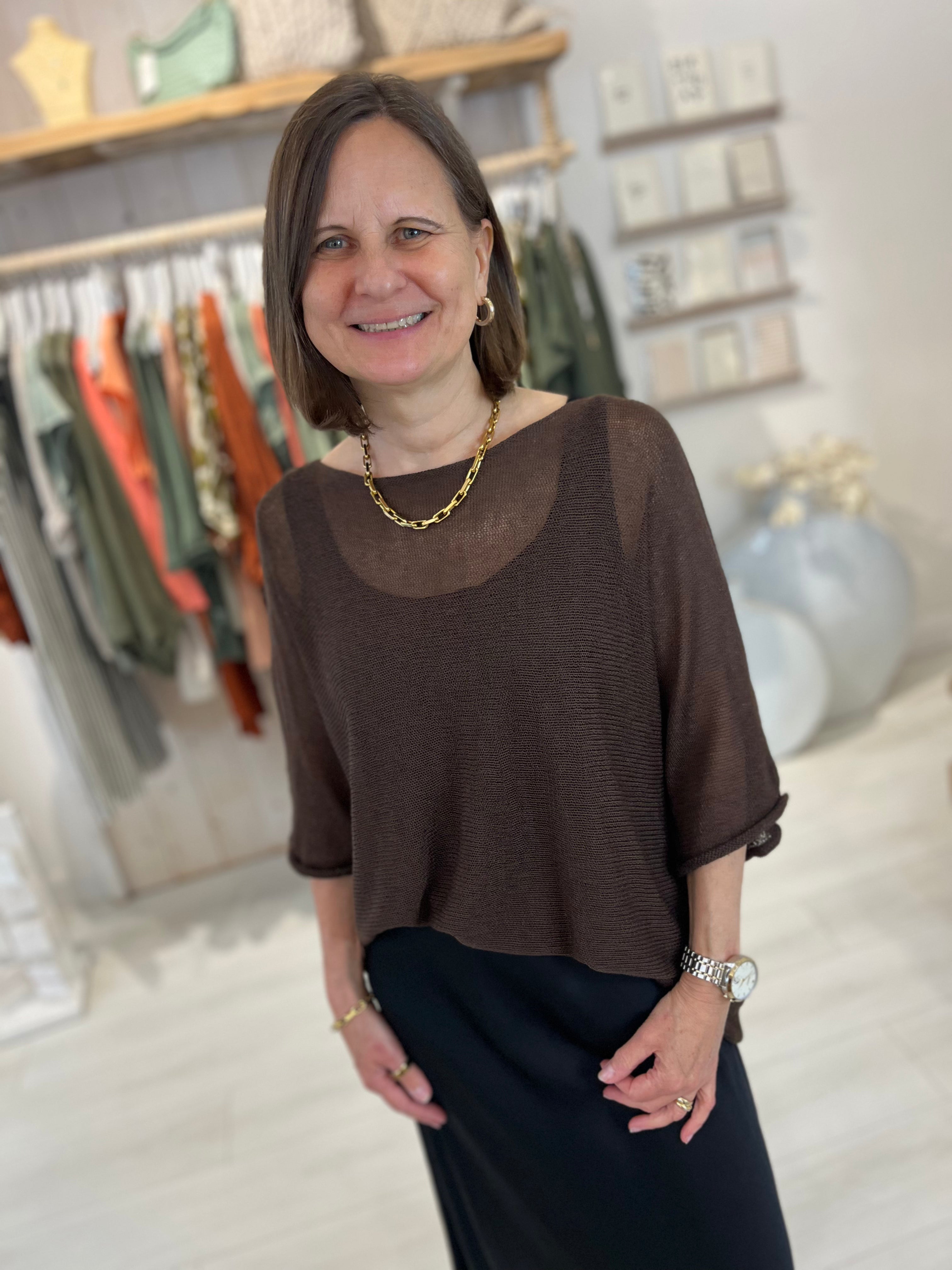 Cassia 3/4 Sleeve Slouch Knit