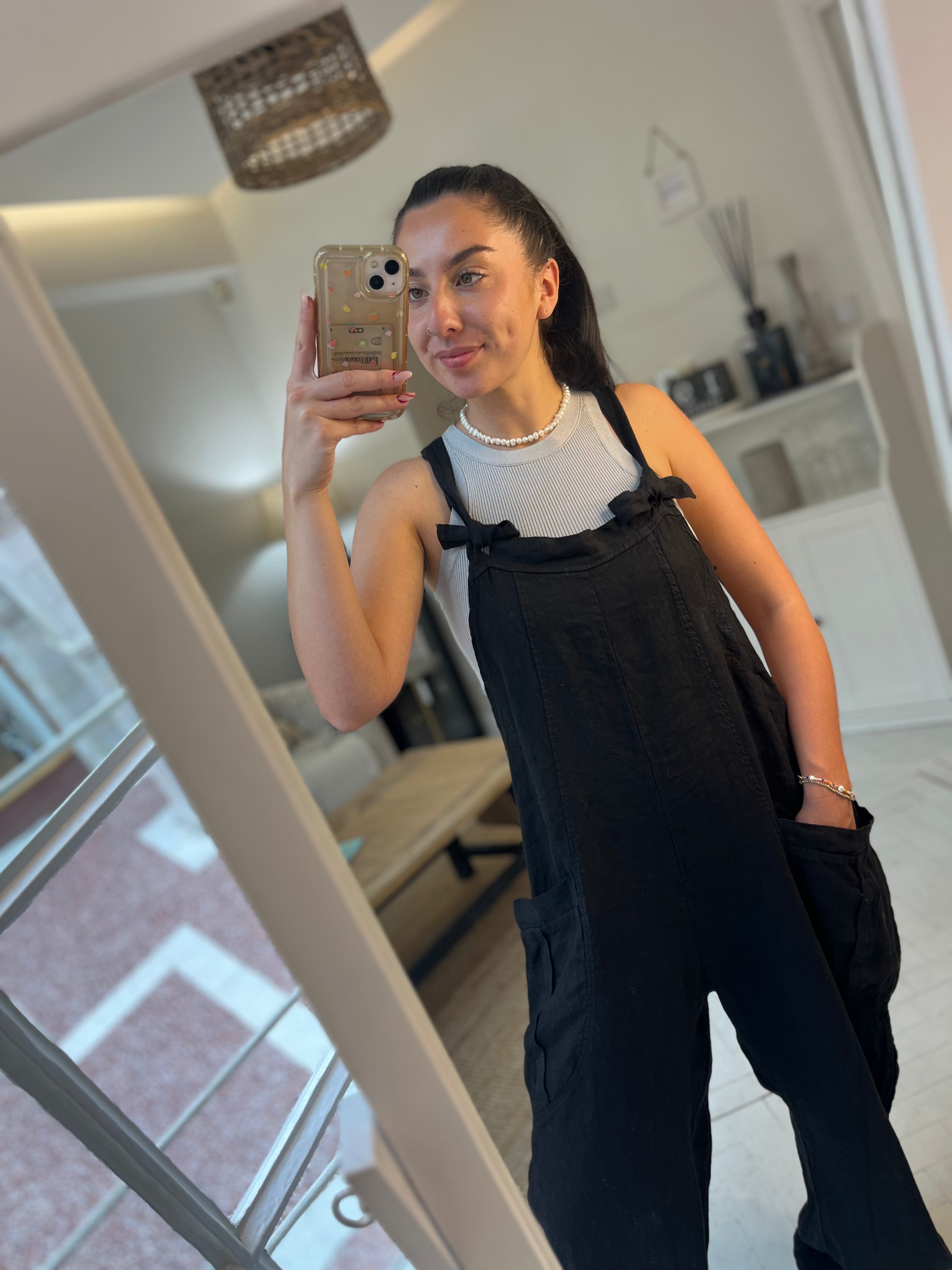 Linen Oversized Dungarees