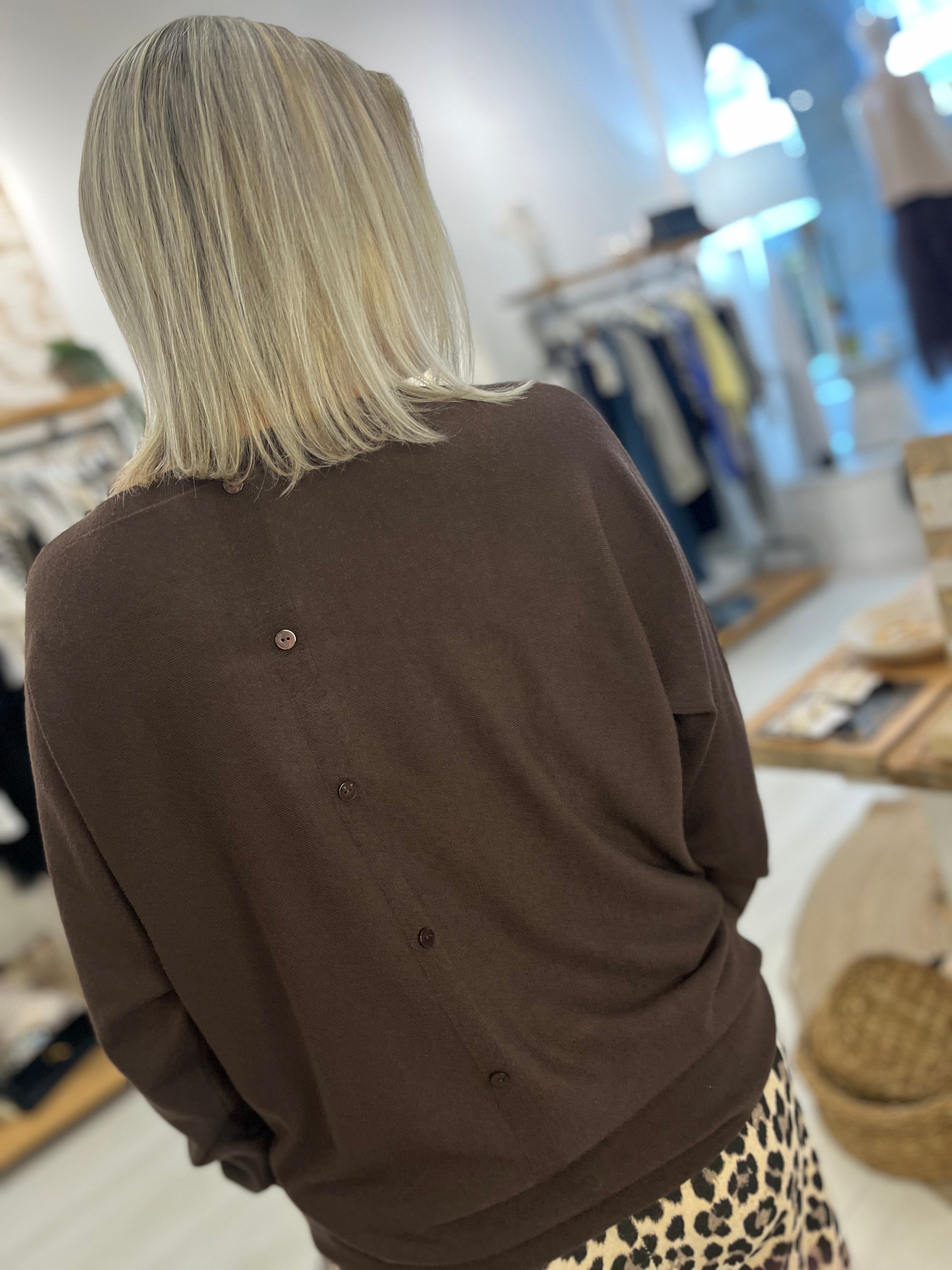 Luna Button Back Fine Knit