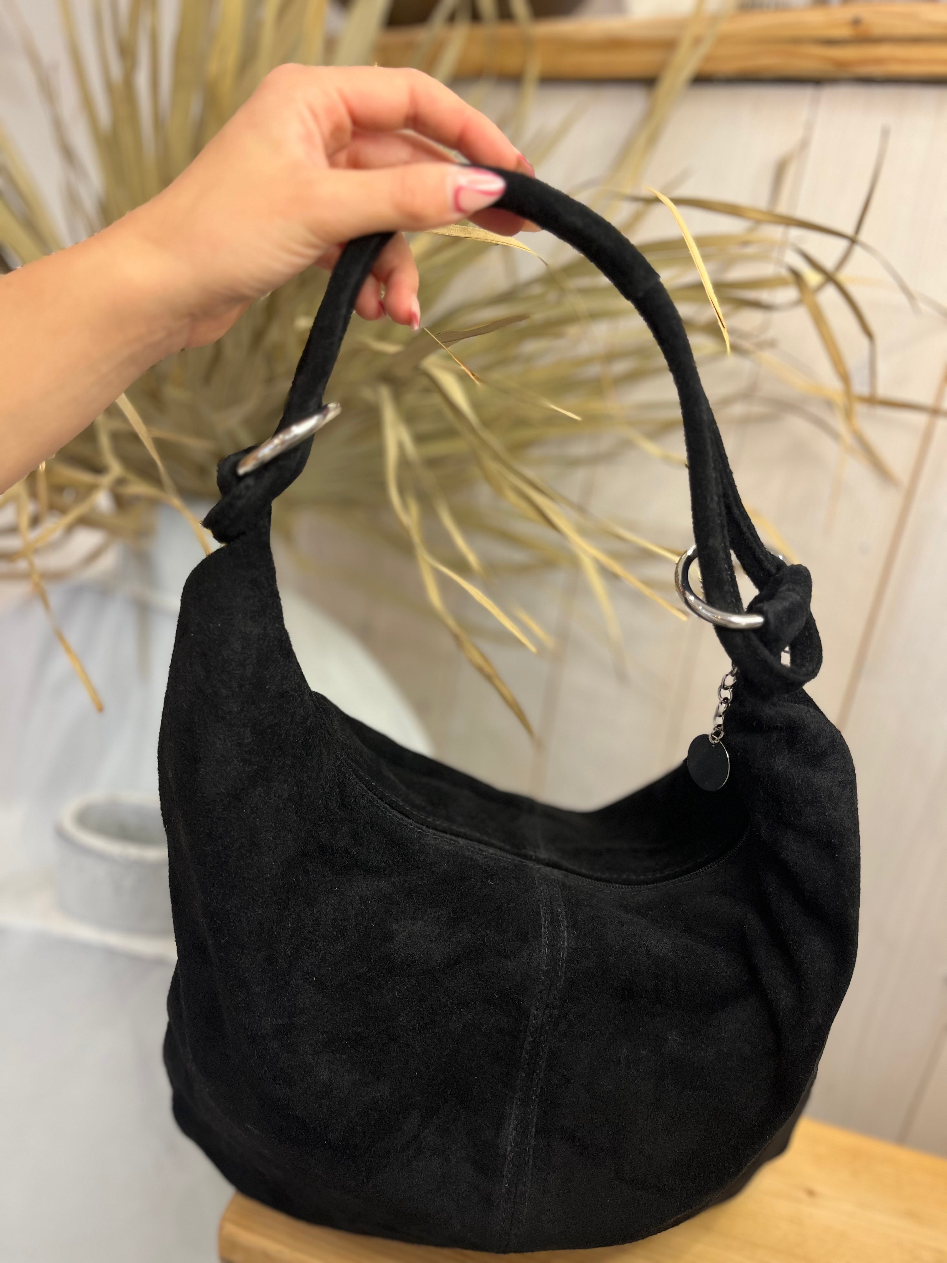 Suede Ring Detail Bag