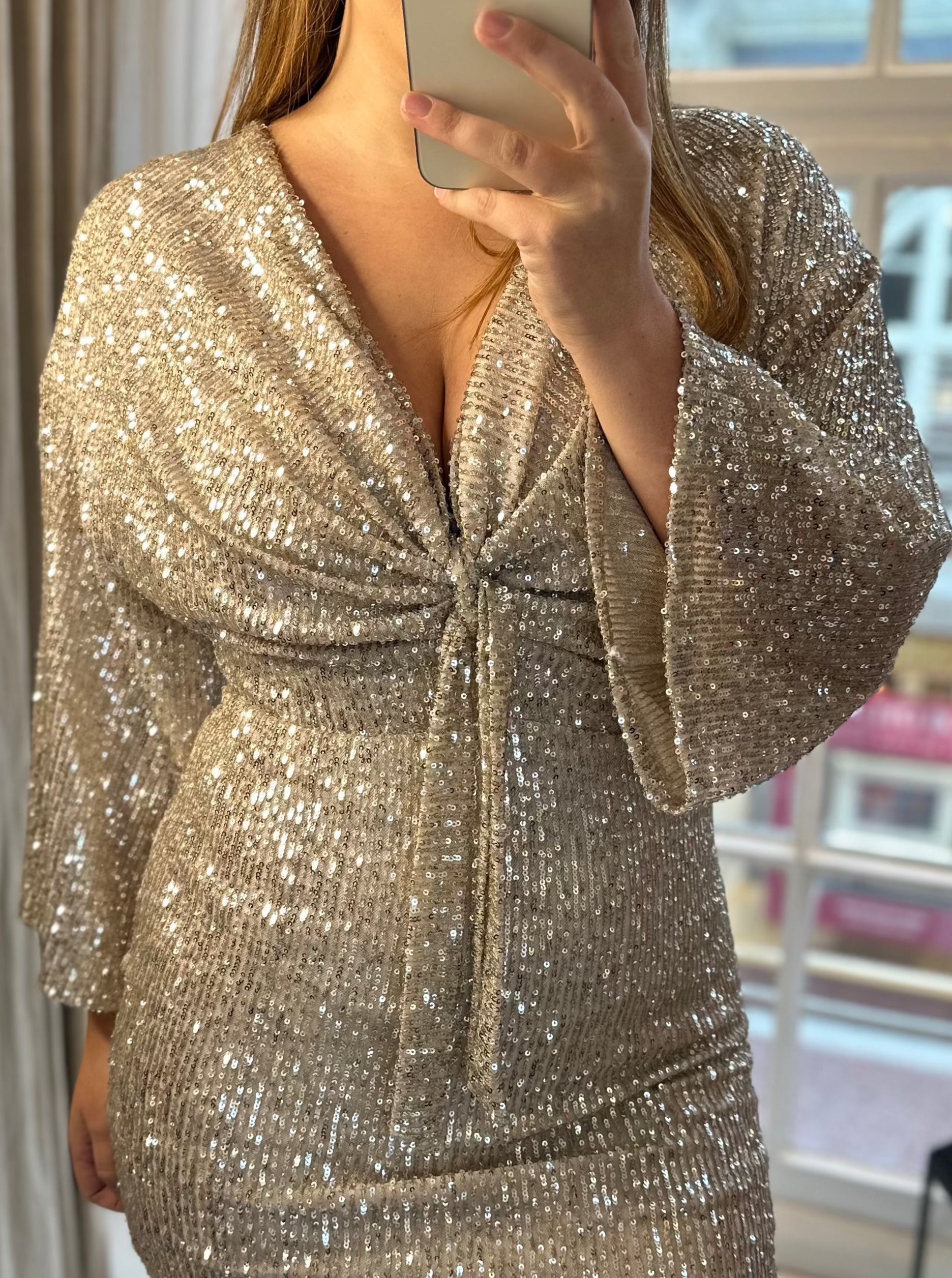 Sabina Tie Sequin Dress